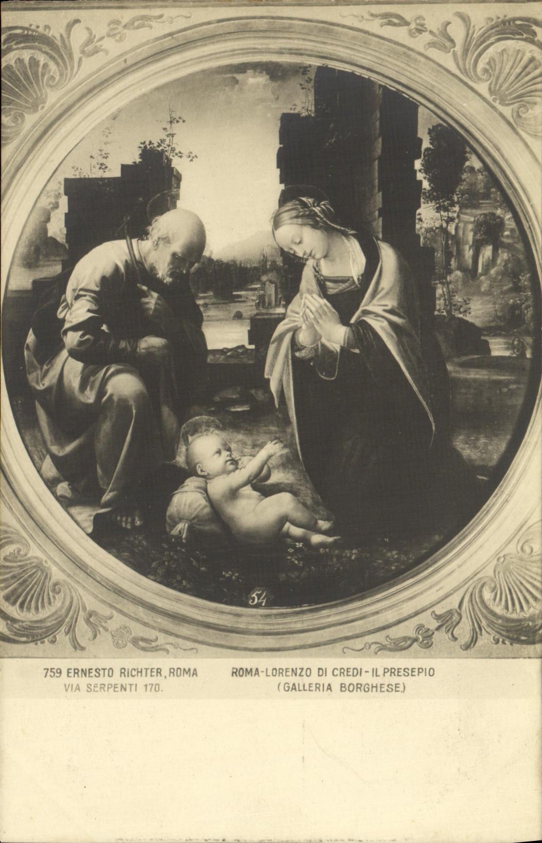 CPA Roma Lorenzo di Credi il Presepio