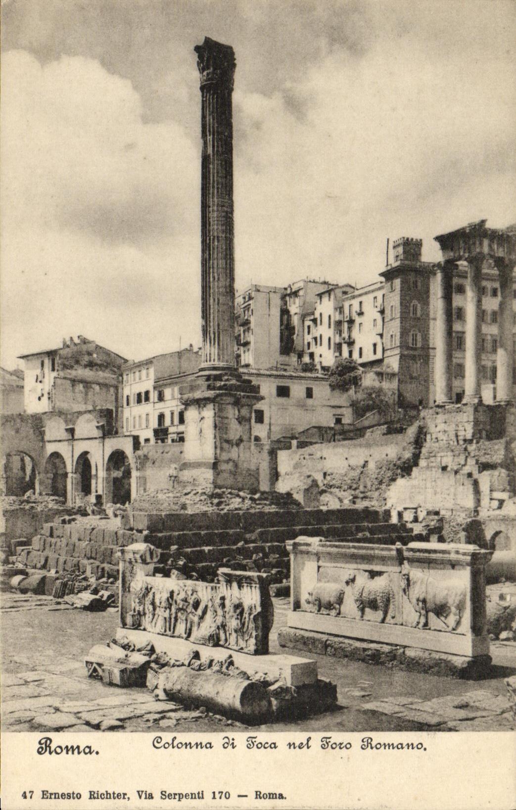 CPA Roma Colonna di Foca net foro Romano