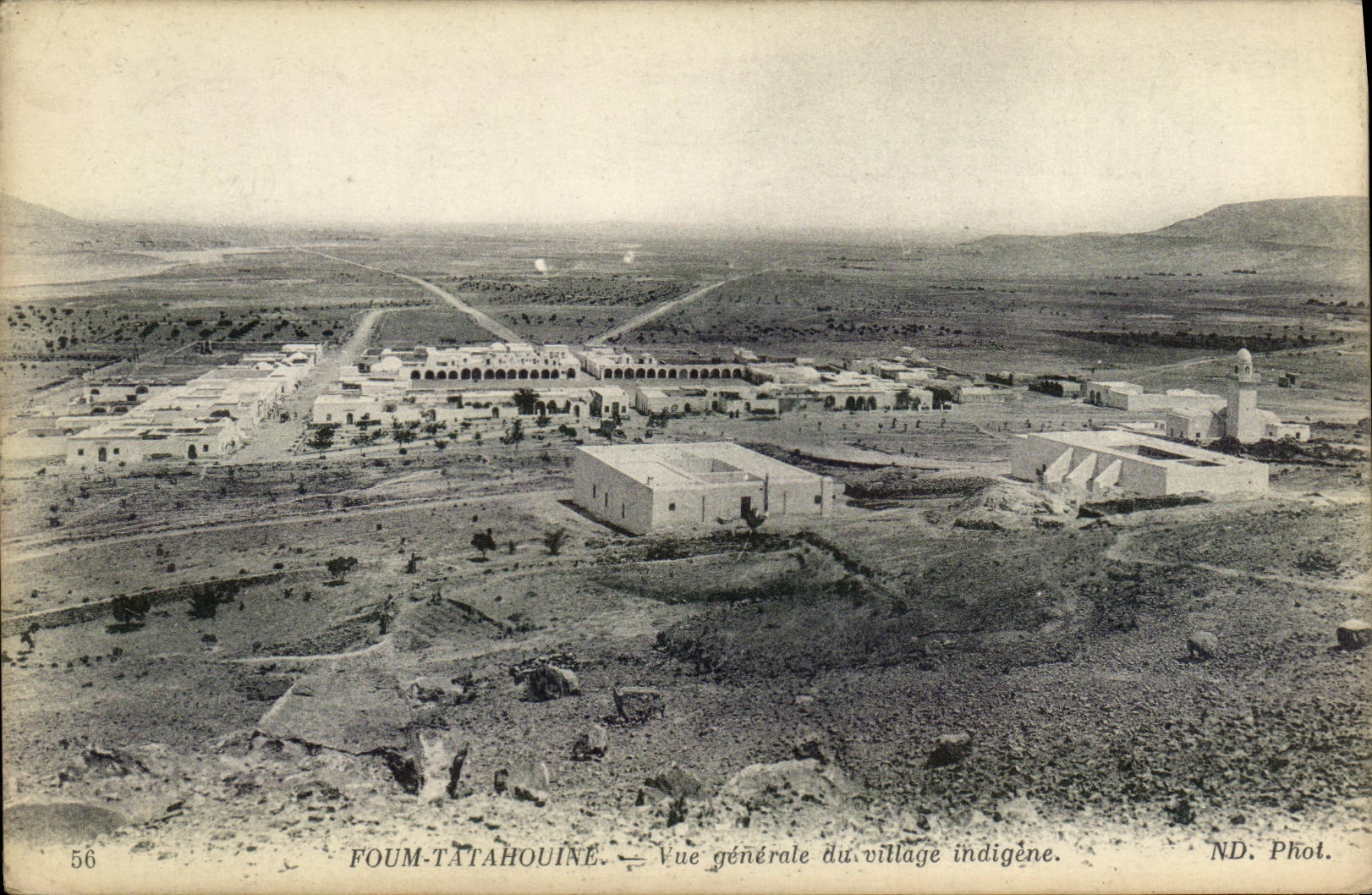 VINTAGE POSTCARD Foum Tatahouine View of the indigenous village