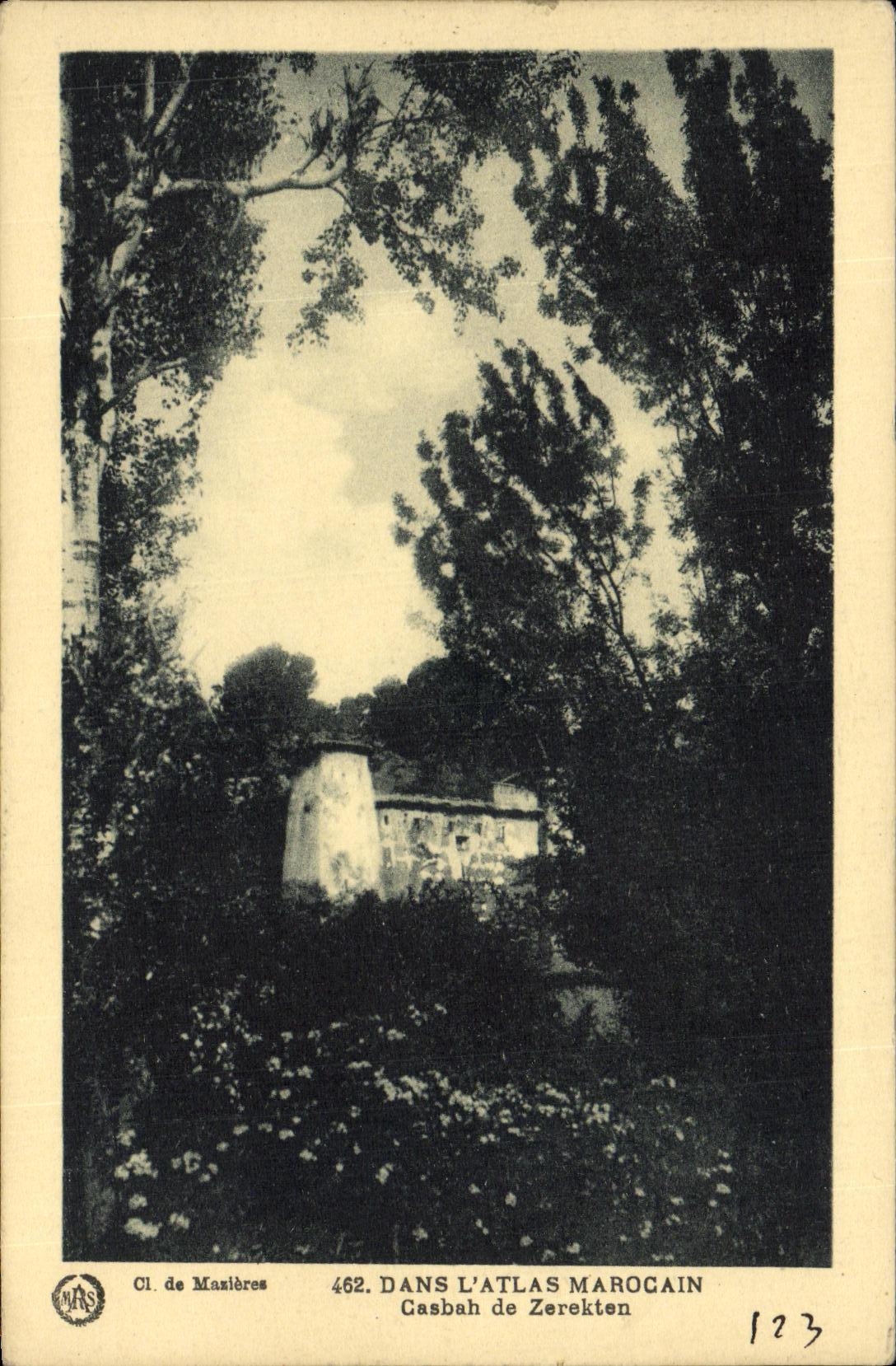 VINTAGE POSTCARD In L Moroccan Atlas Kasbah of Zerekten