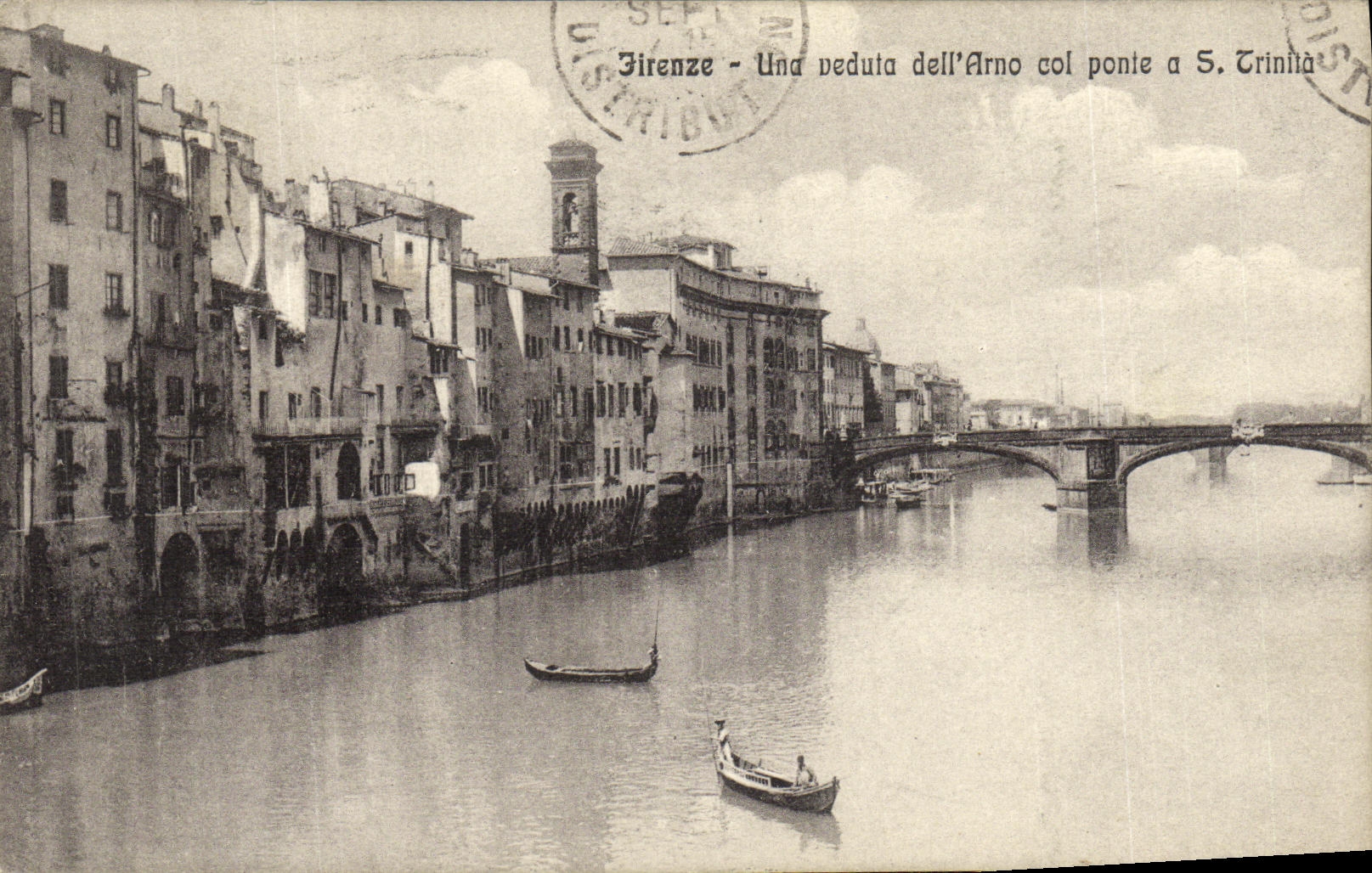 CPA Firenze Une Veduta dell Arco col Ponte a S Trinita