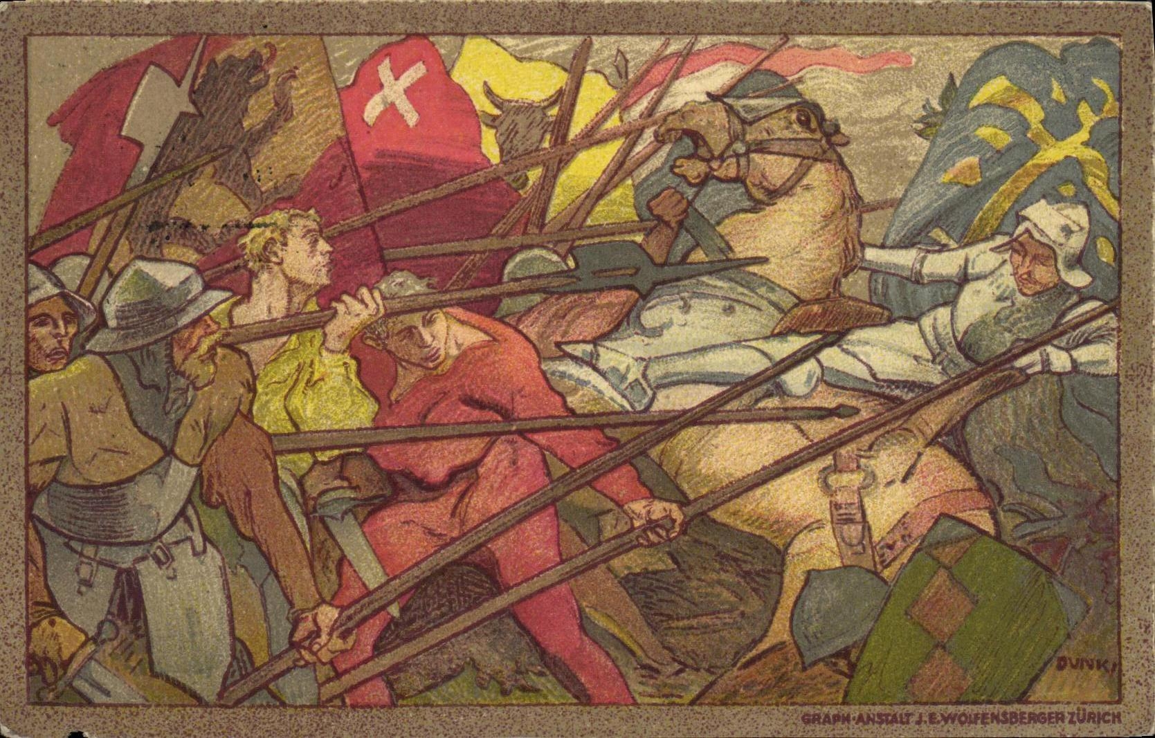 CPA Suisse Carte de la fete nationale Dunk