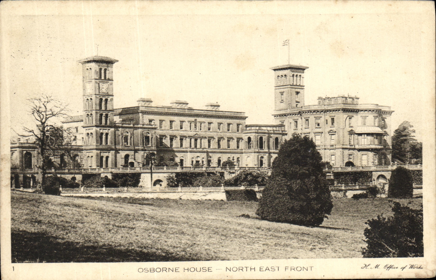 Cara del este del norte de la casa de Osborne de la POSTAL de la VENDIMIA