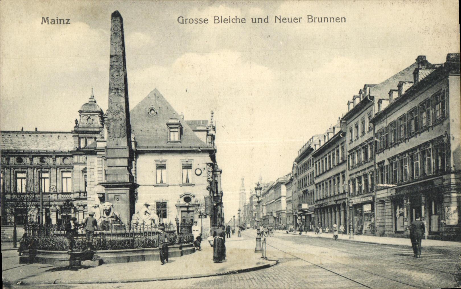 VINTAGE POSTCARD Mainz Gross Bleiche Und Neuer Brunnen