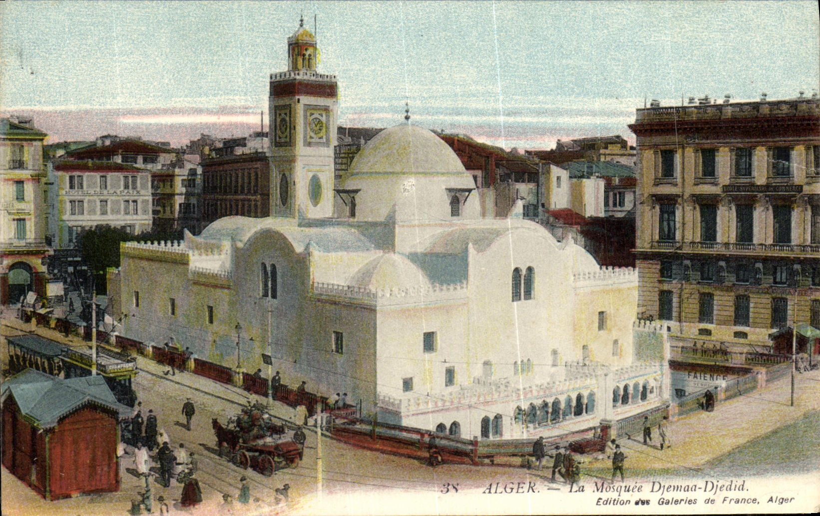 POSTAL Argel de la VENDIMIA la mezquita Dieman Djedid