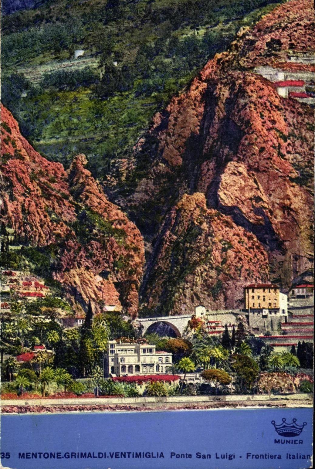 CPA Mentone Grimaldi Ventimiglia Ponte San Luigi Frontiera Italin