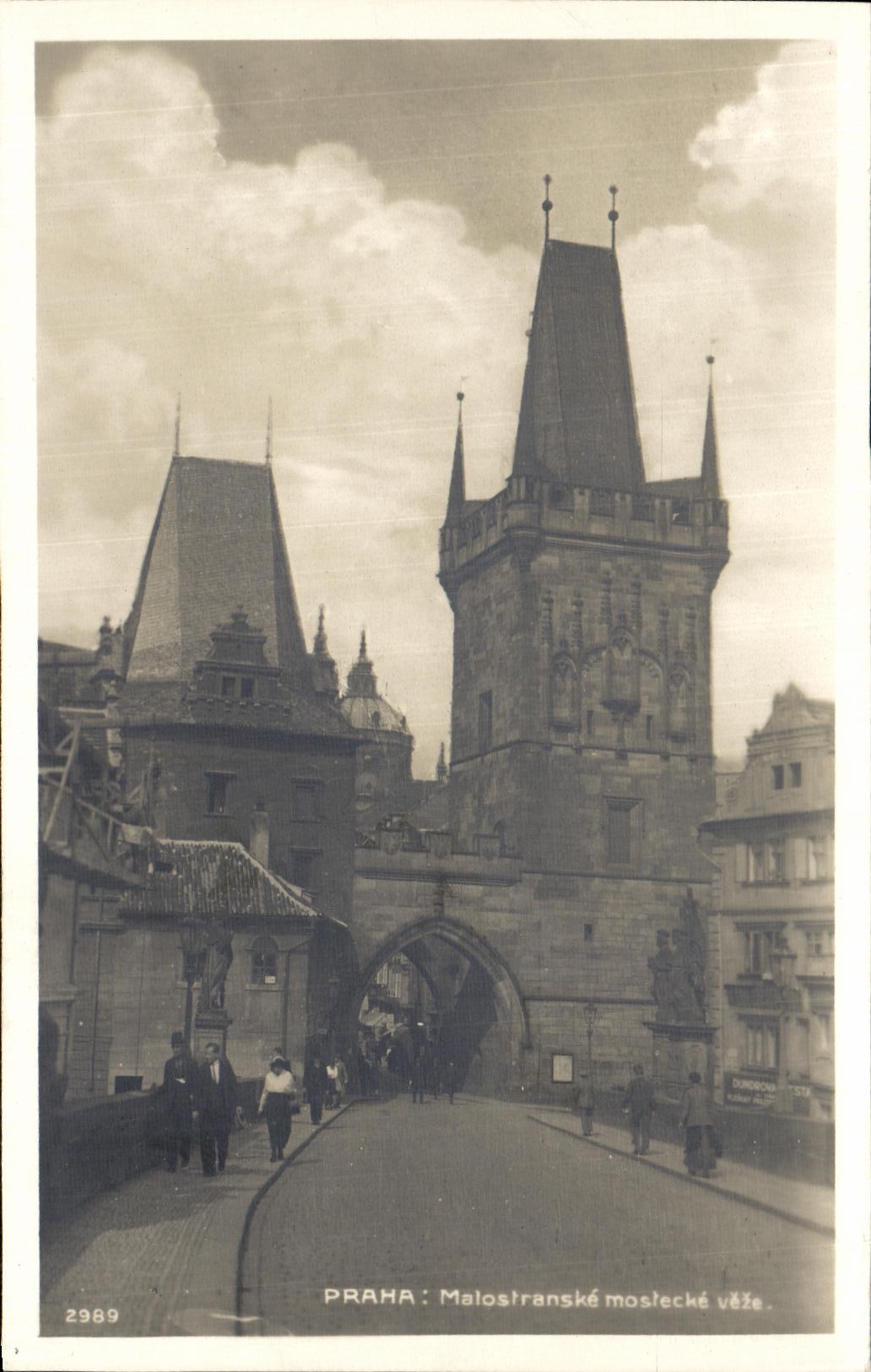 Veze de Praga Malostranske Mostecke de la POSTAL de la VENDIMIA