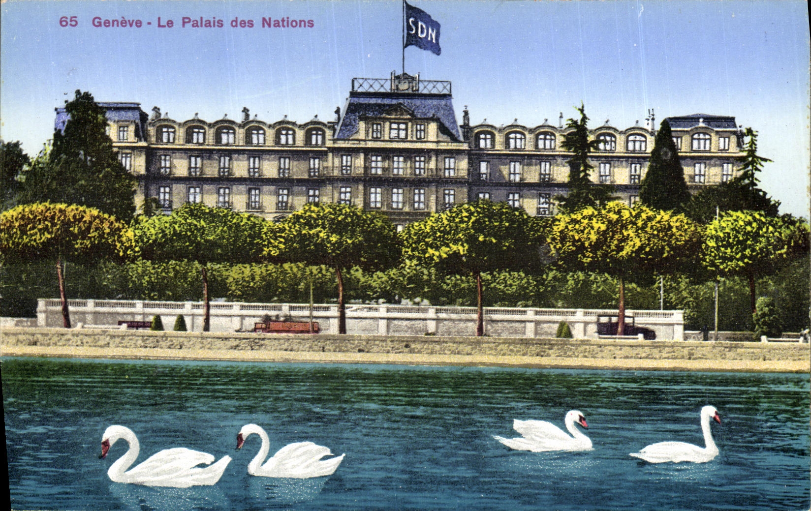 VINTAGE POSTCARD Geneva the Palate Of the Nations