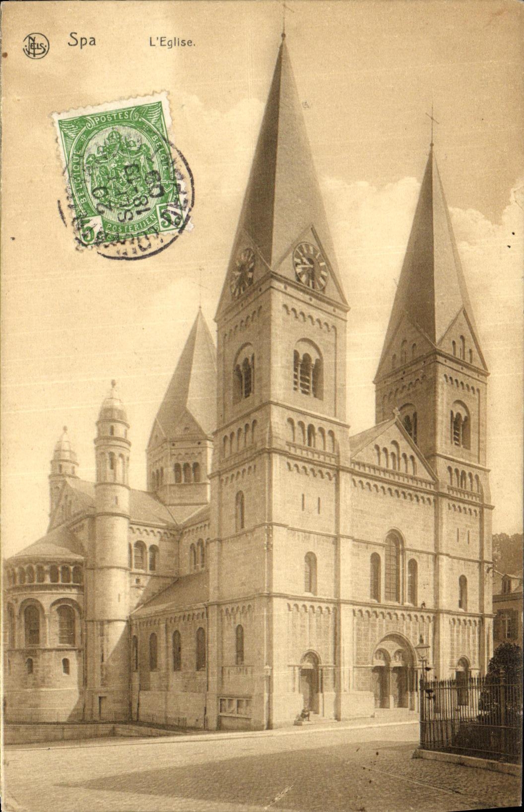 VINTAGE POSTCARD Spa L church