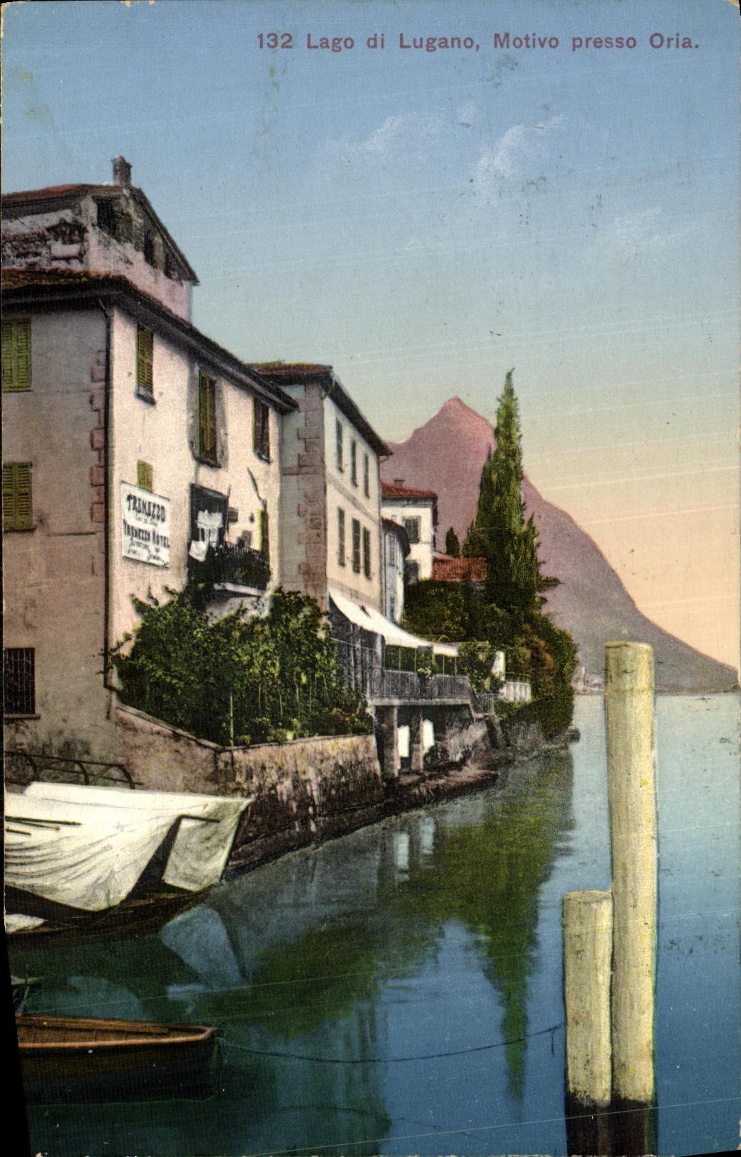 Di Lugano Motivo Presso Oria de Lago de la POSTAL de la VENDIMIA
