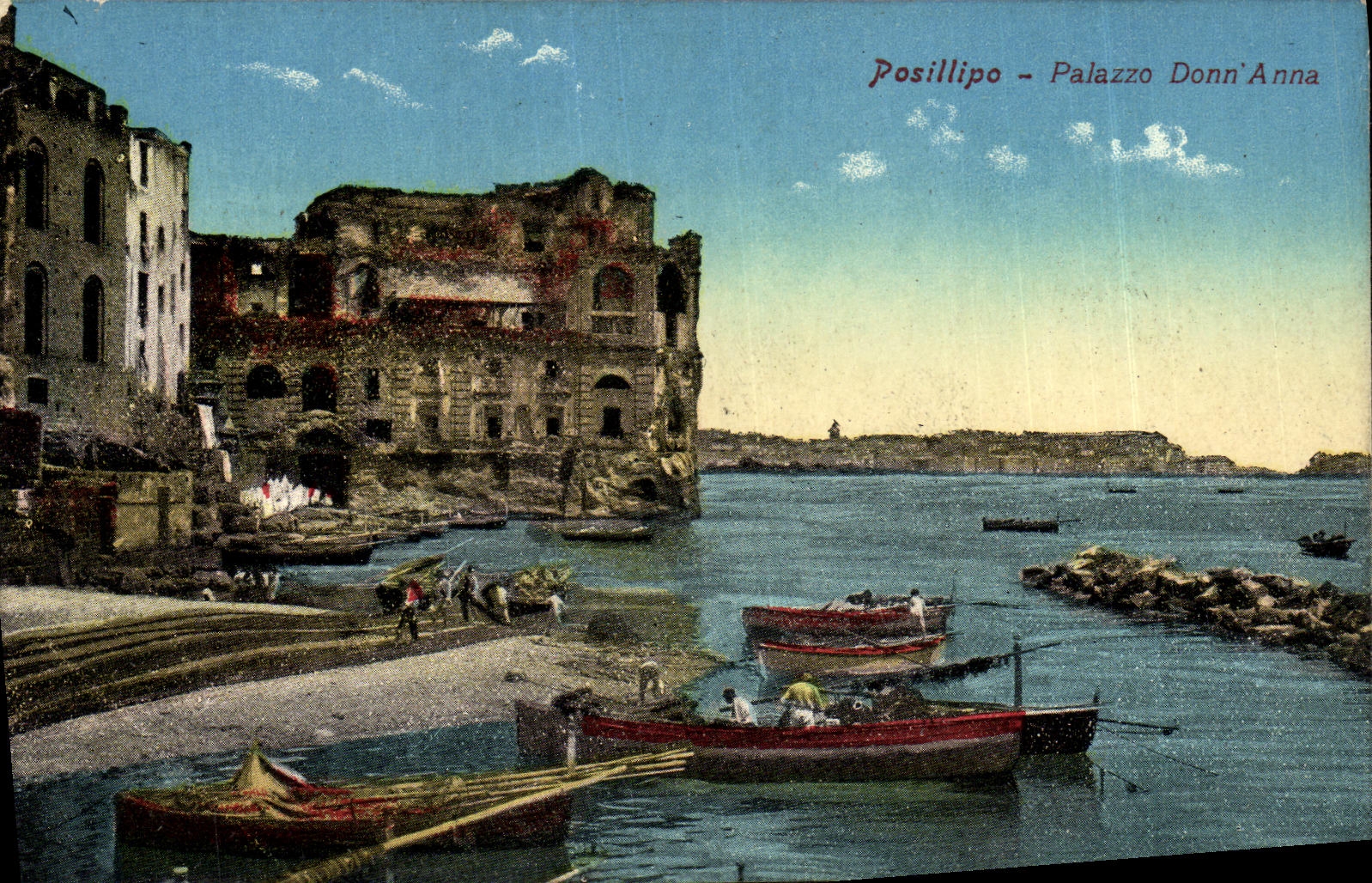 Regalo de Posillipo Palazzo Ana de la POSTAL de la VENDIMIA