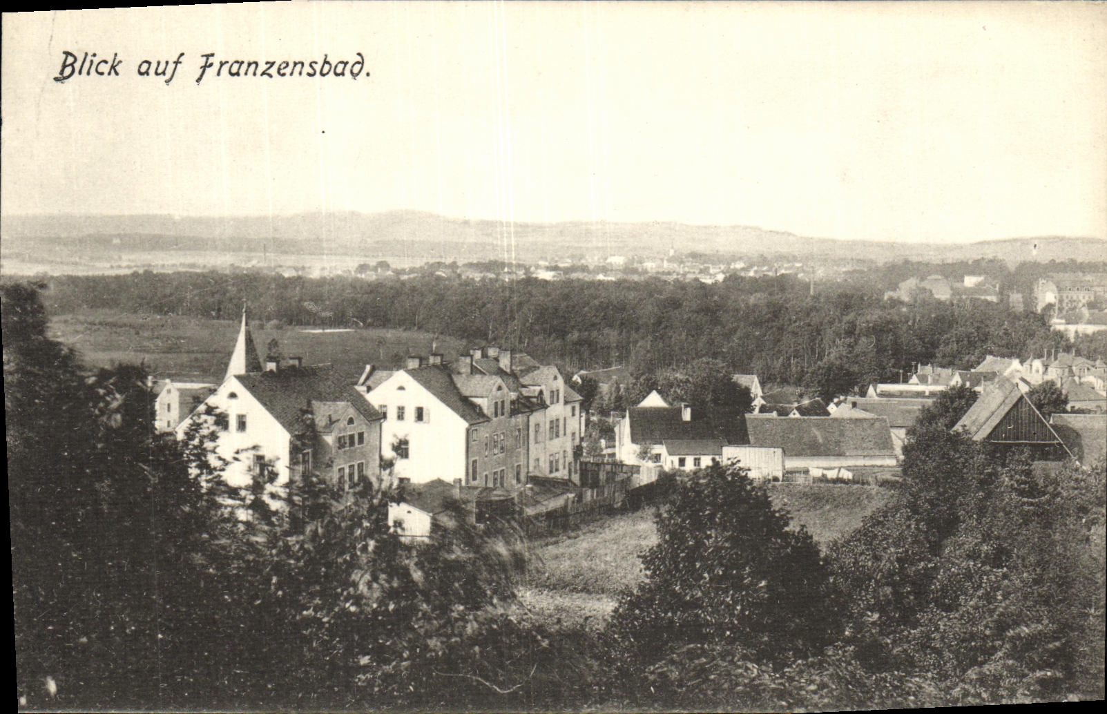 Auf Franzensbad de Blick de la POSTAL de la VENDIMIA