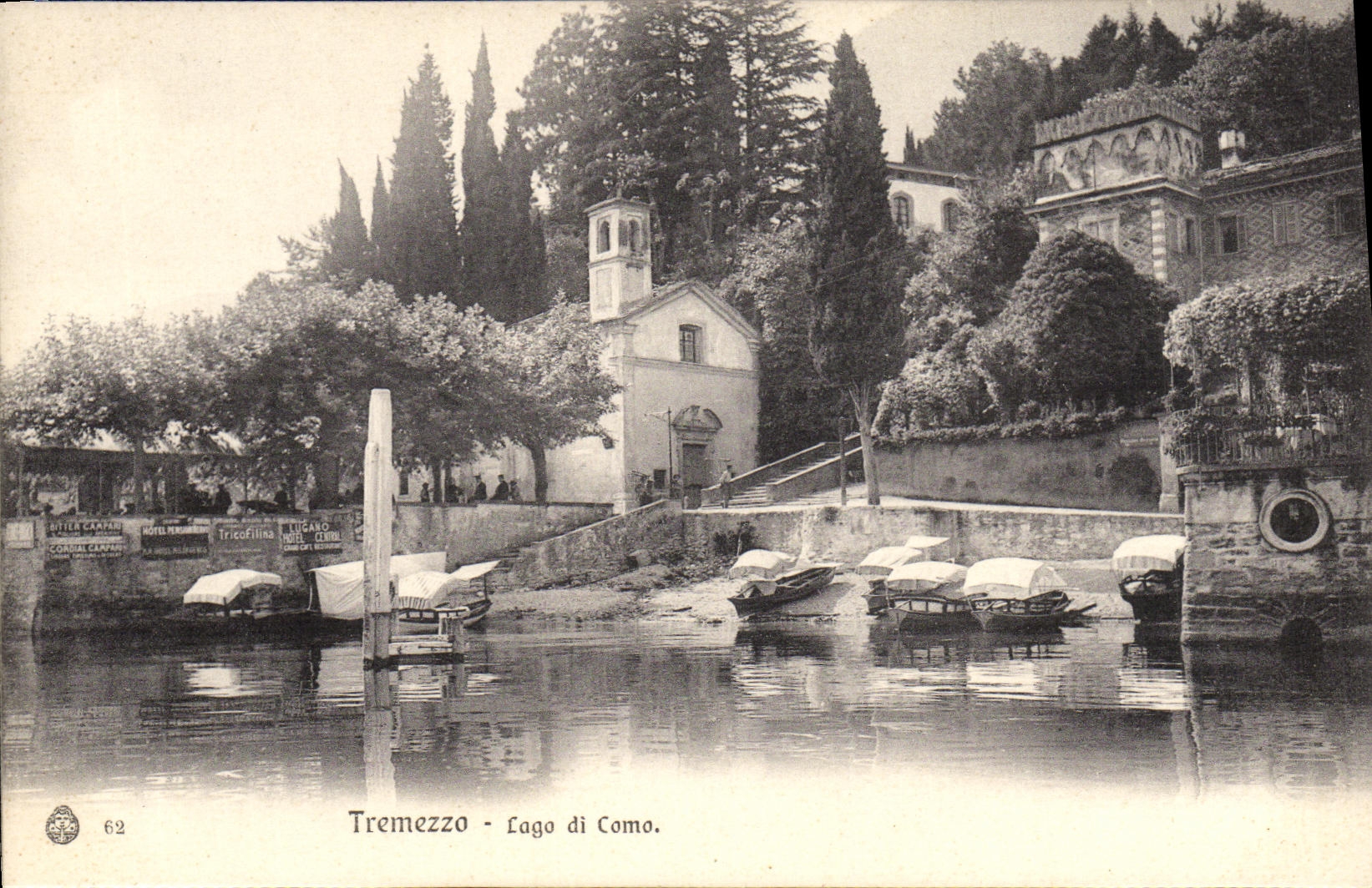POSTAL Lago Tremezzo di Como de la VENDIMIA