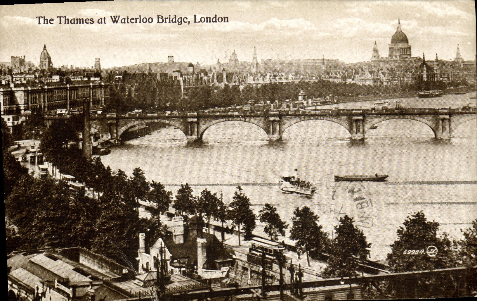 CPA The Thames at Waterloo Bridge London