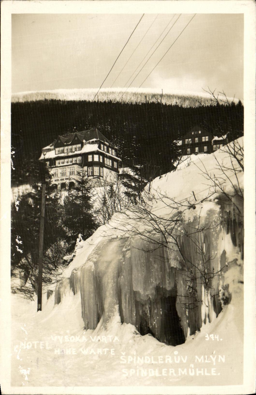 VINTAGE POSTCARD Vysoka Varta Hotel Spindleruv Mlyn