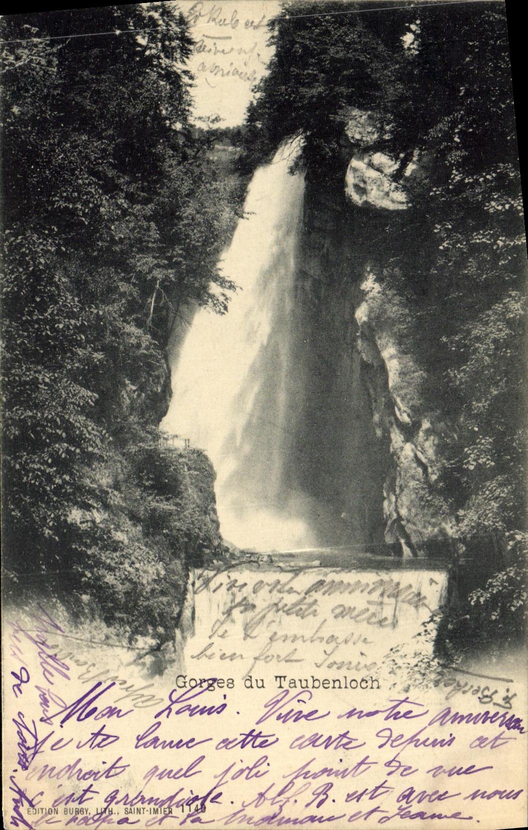 CPA Gorges Du Taubenloch La Chute