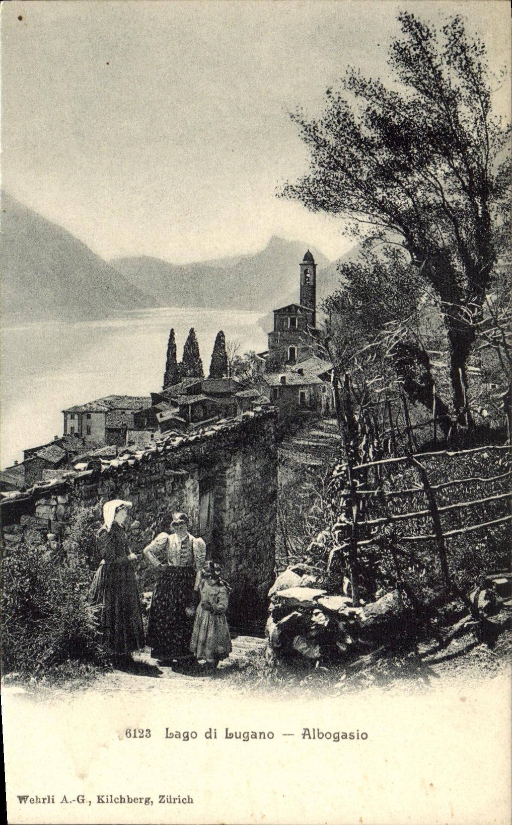 Di Lugano Albogasio de Lago de la POSTAL de la VENDIMIA