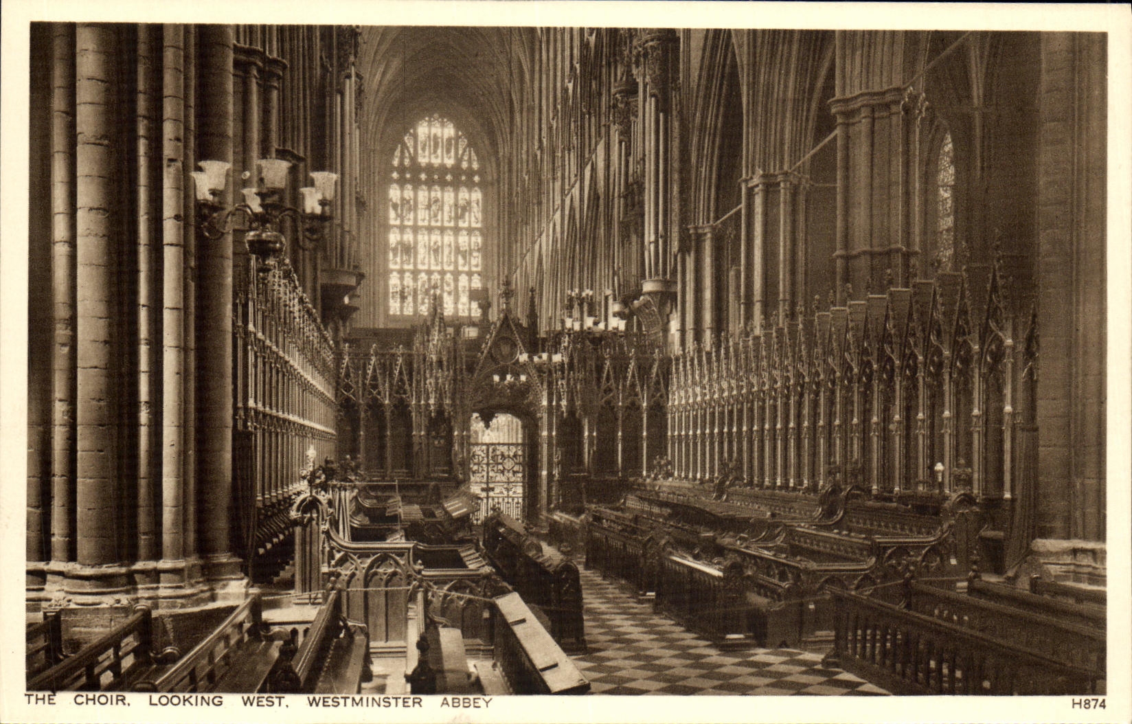 CPA The Choir Looking West Westminster Abbey london 