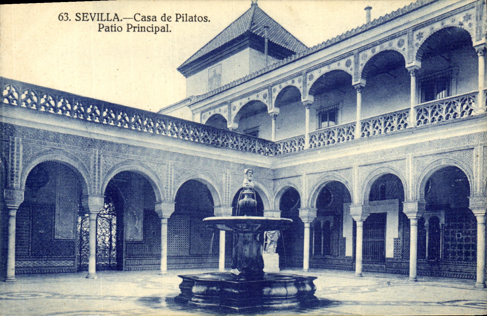 VINTAGE POSTCARD Sevilla Put of Pilatos Patio principal
