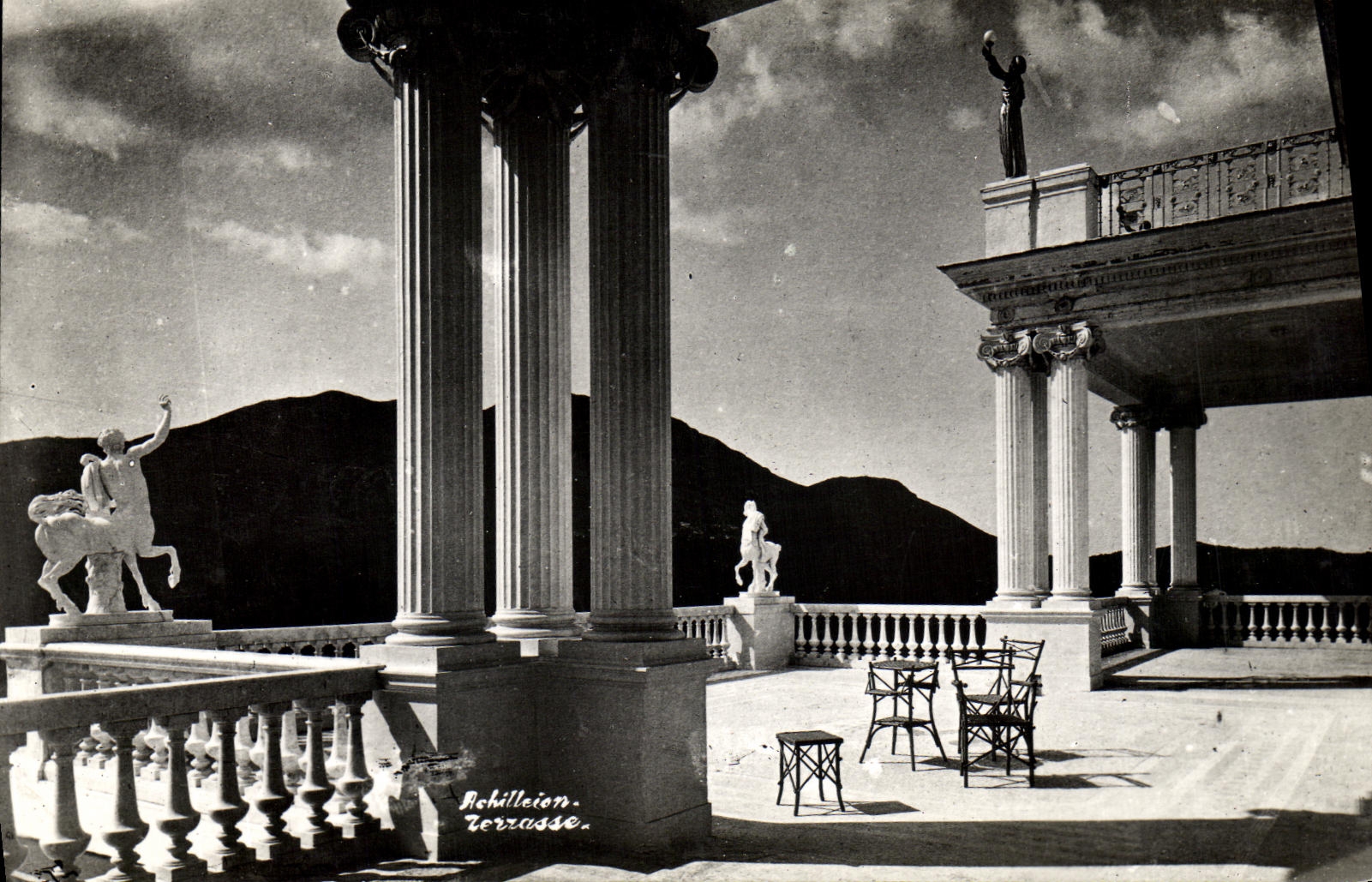 VINTAGE POSTCARD Achilleion Terrace