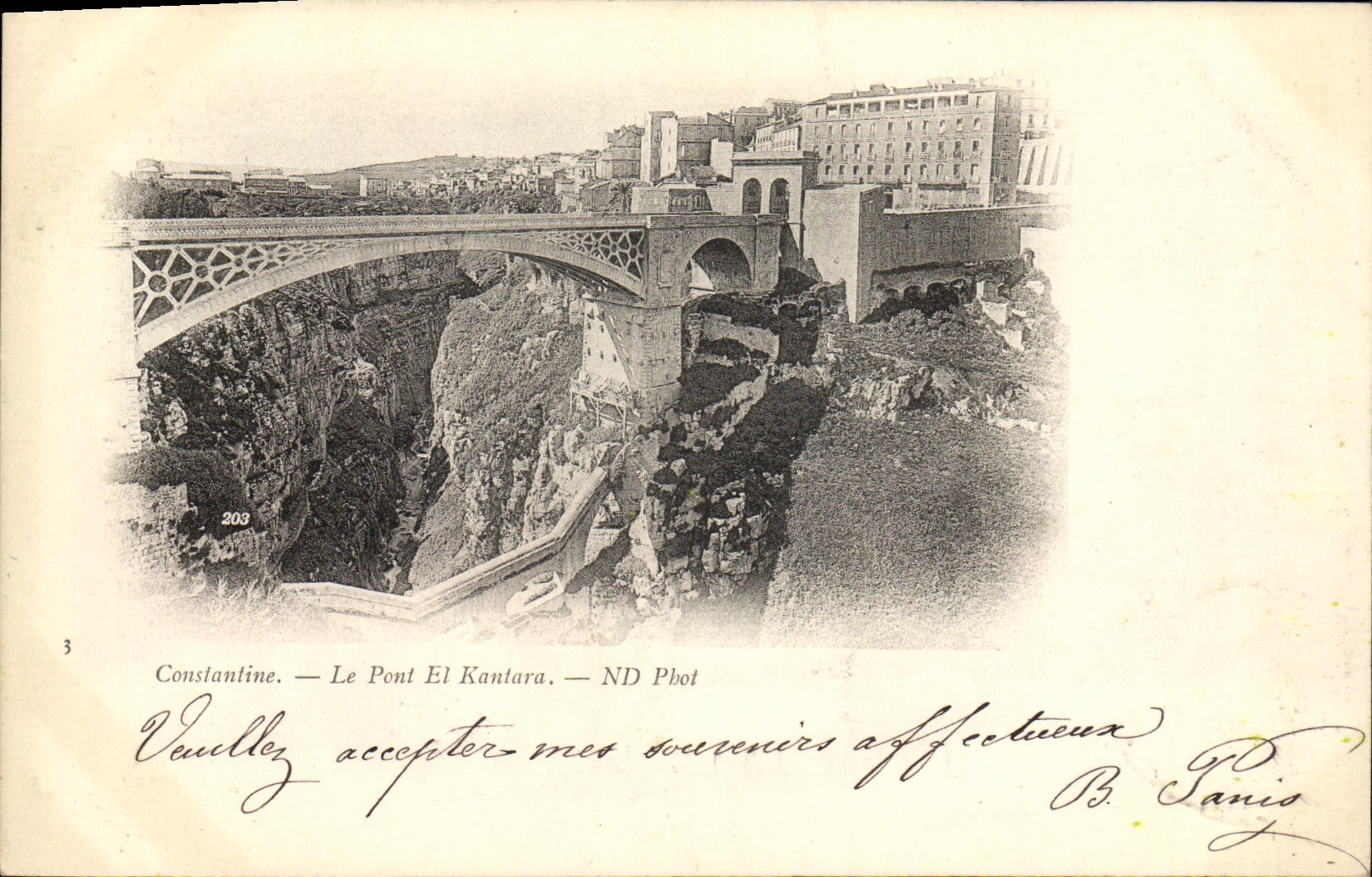 POSTAL Constantina de la VENDIMIA el EL Kantara del puente