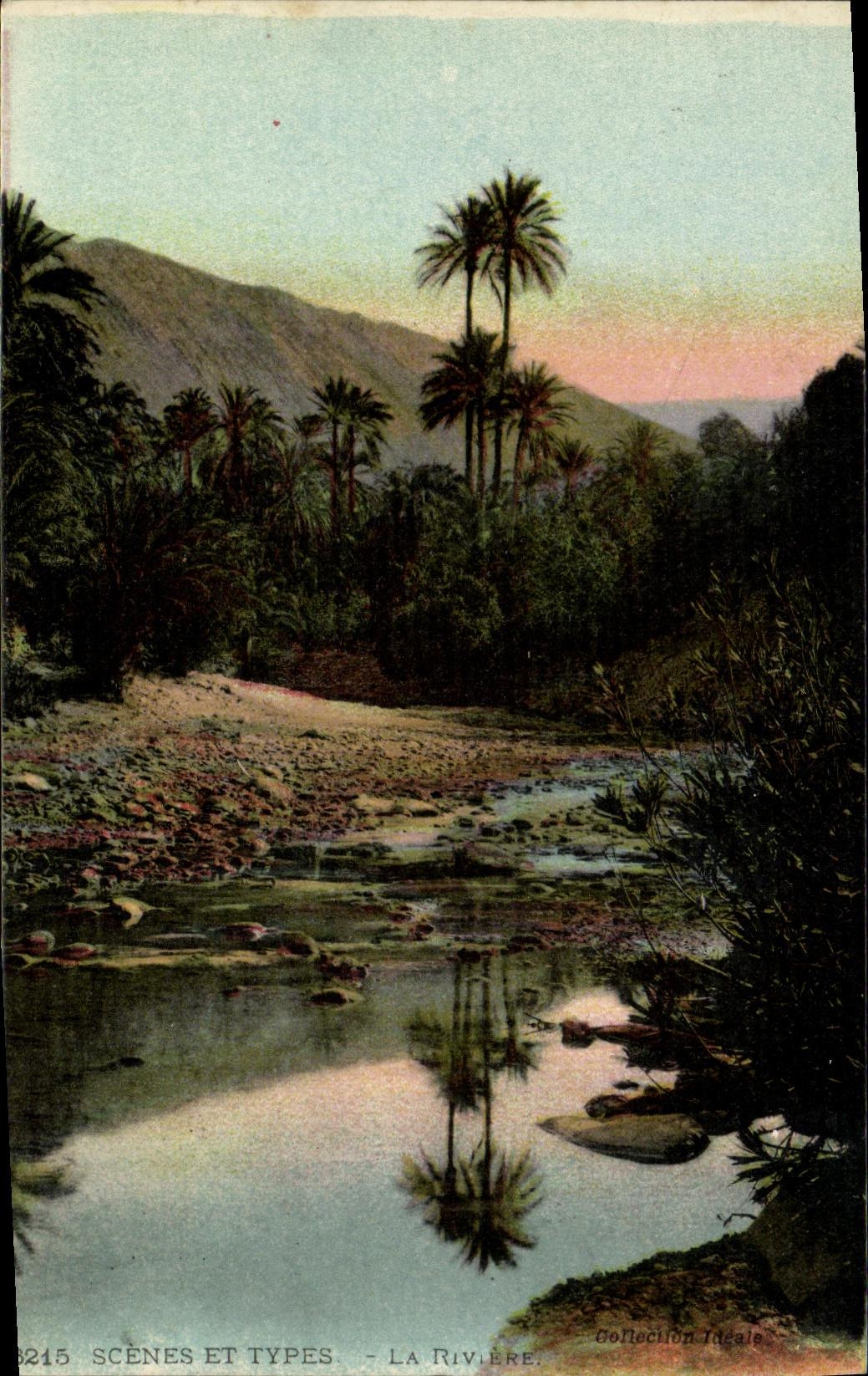 Escenas y tipos de la POSTAL de la VENDIMIA el rio