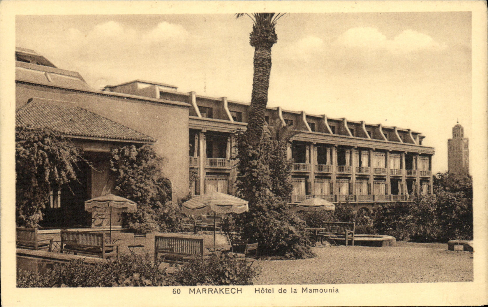 VINTAGE POSTCARD Marrakech Hotel of Mamounia