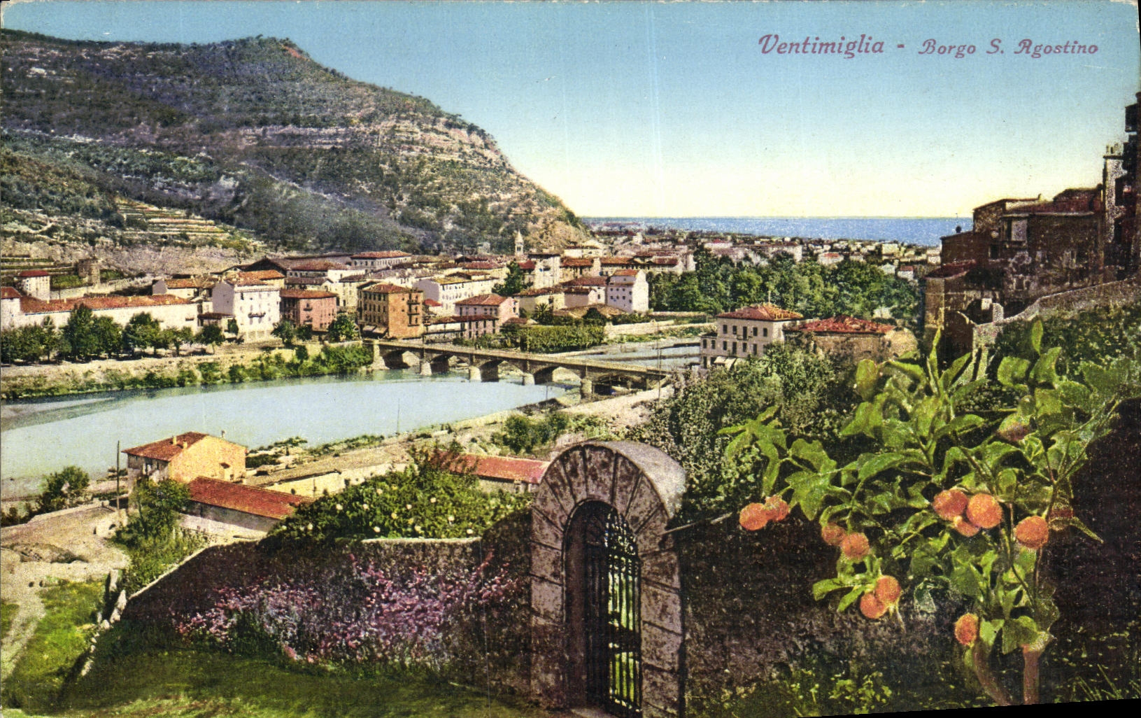 POSTAL Ventimiglia Borgo S Agustin de la VENDIMIA