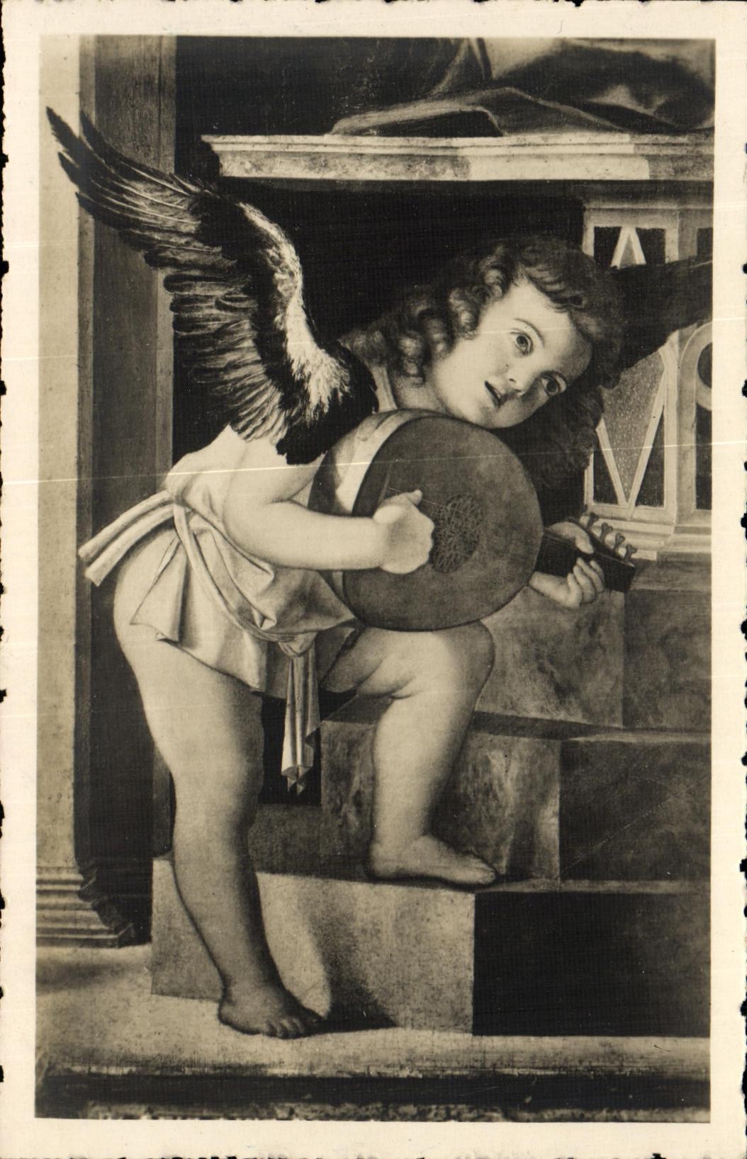 VINTAGE POSTCARD Venezia Basilica di S Maria Glorisa dei Frari Angelo di Sinistra