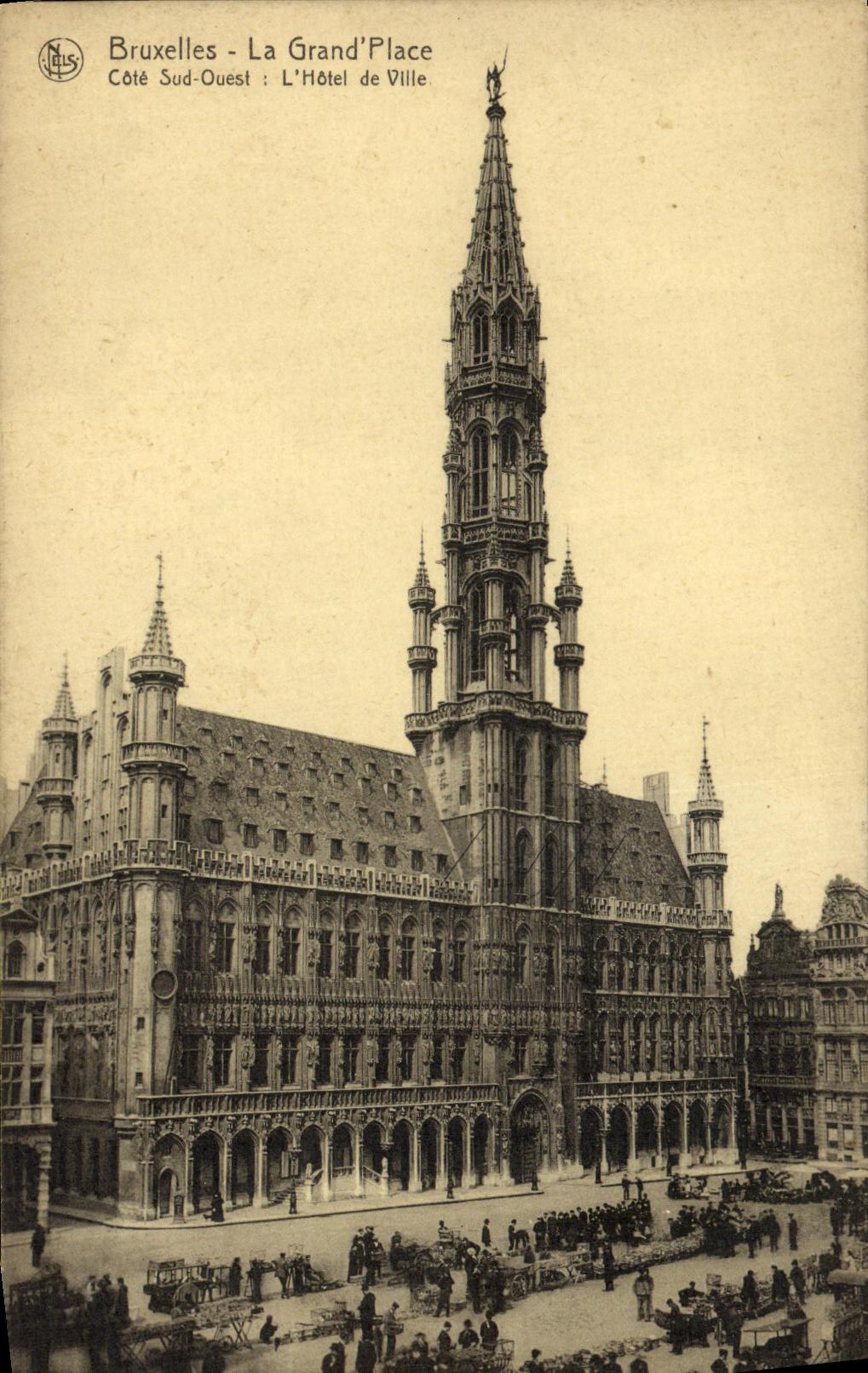 La POSTAL Bruselas de la VENDIMIA la grande pone la parte meridional occidental L ayuntamiento