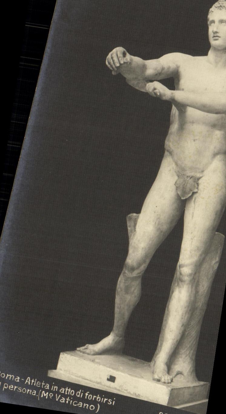 VINTAGE POSTCARD Roma Atleta in Atto di Forbirsi the persona