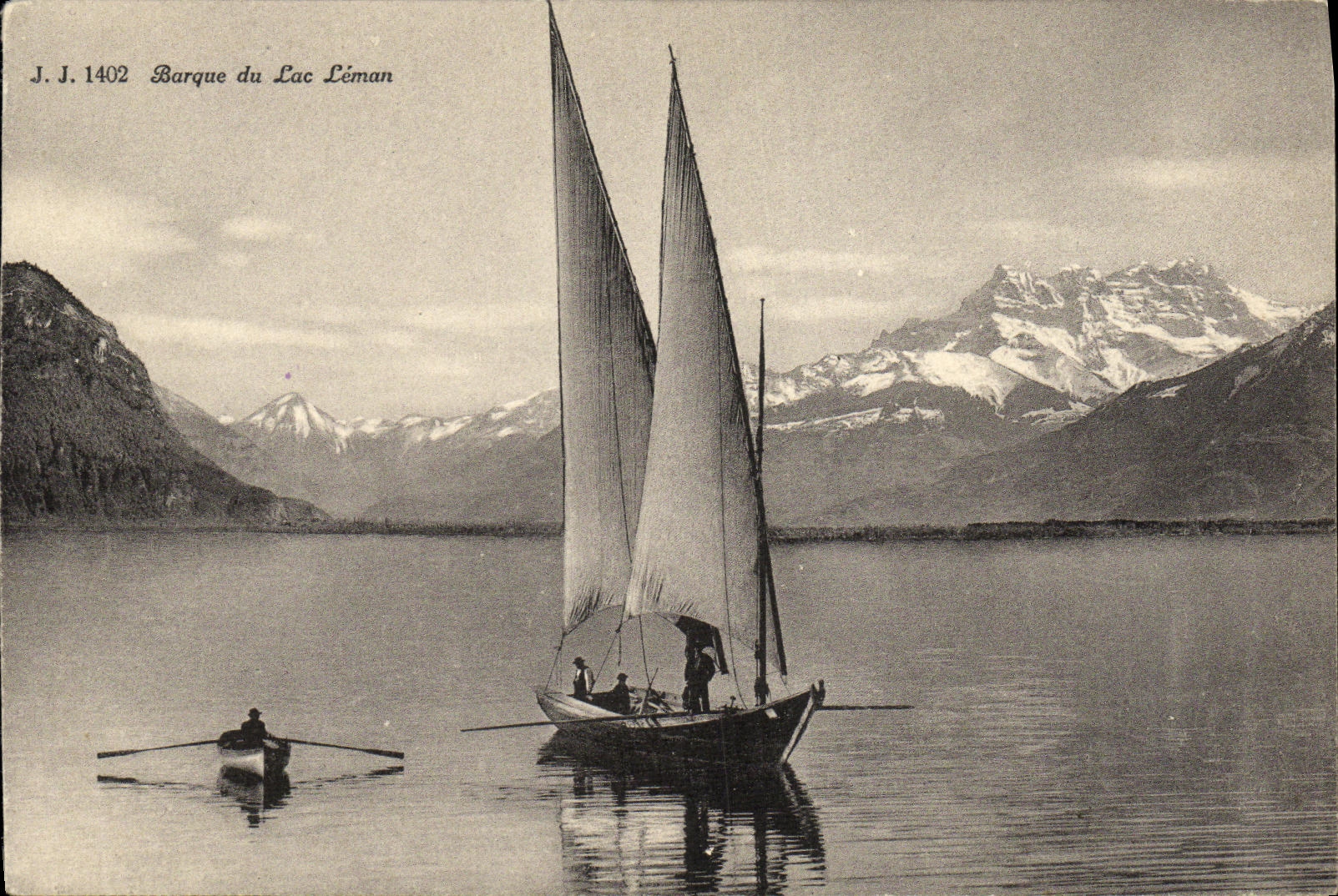 CPA Barque du Lac Leman Bateau