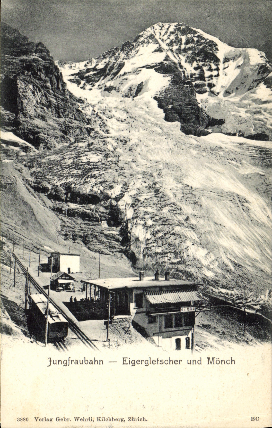 CPA Jungfraubahn Station Eigergletscher und Monch
