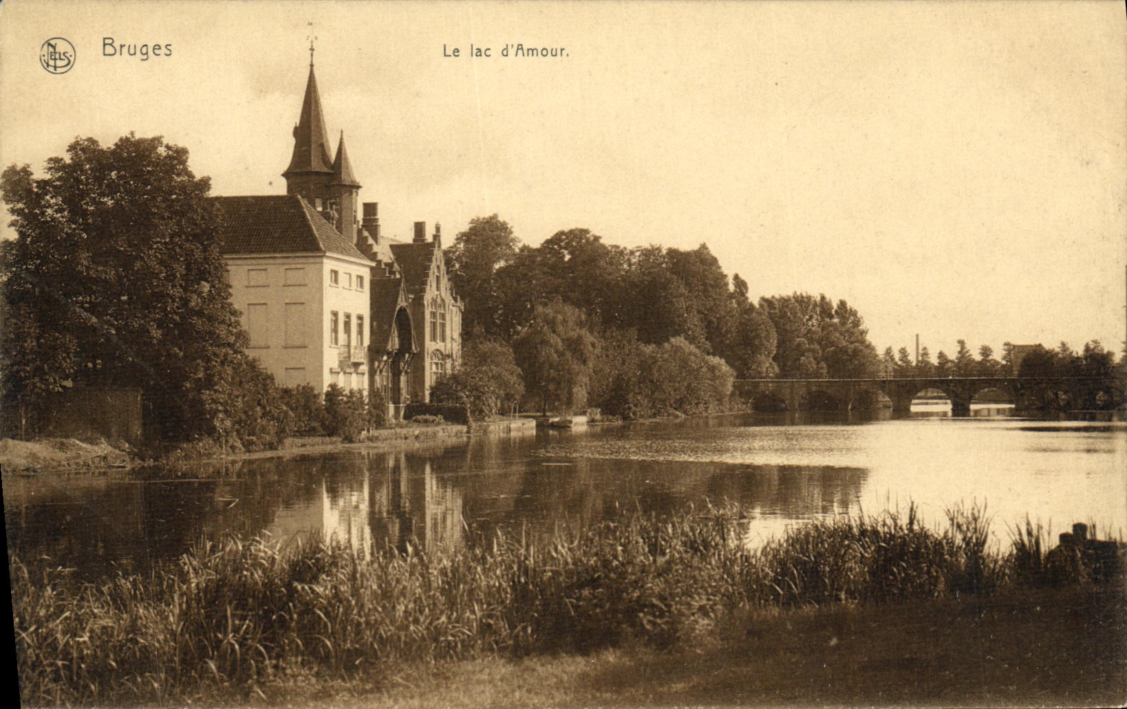 VINTAGE POSTCARD Bruges the lake D Love