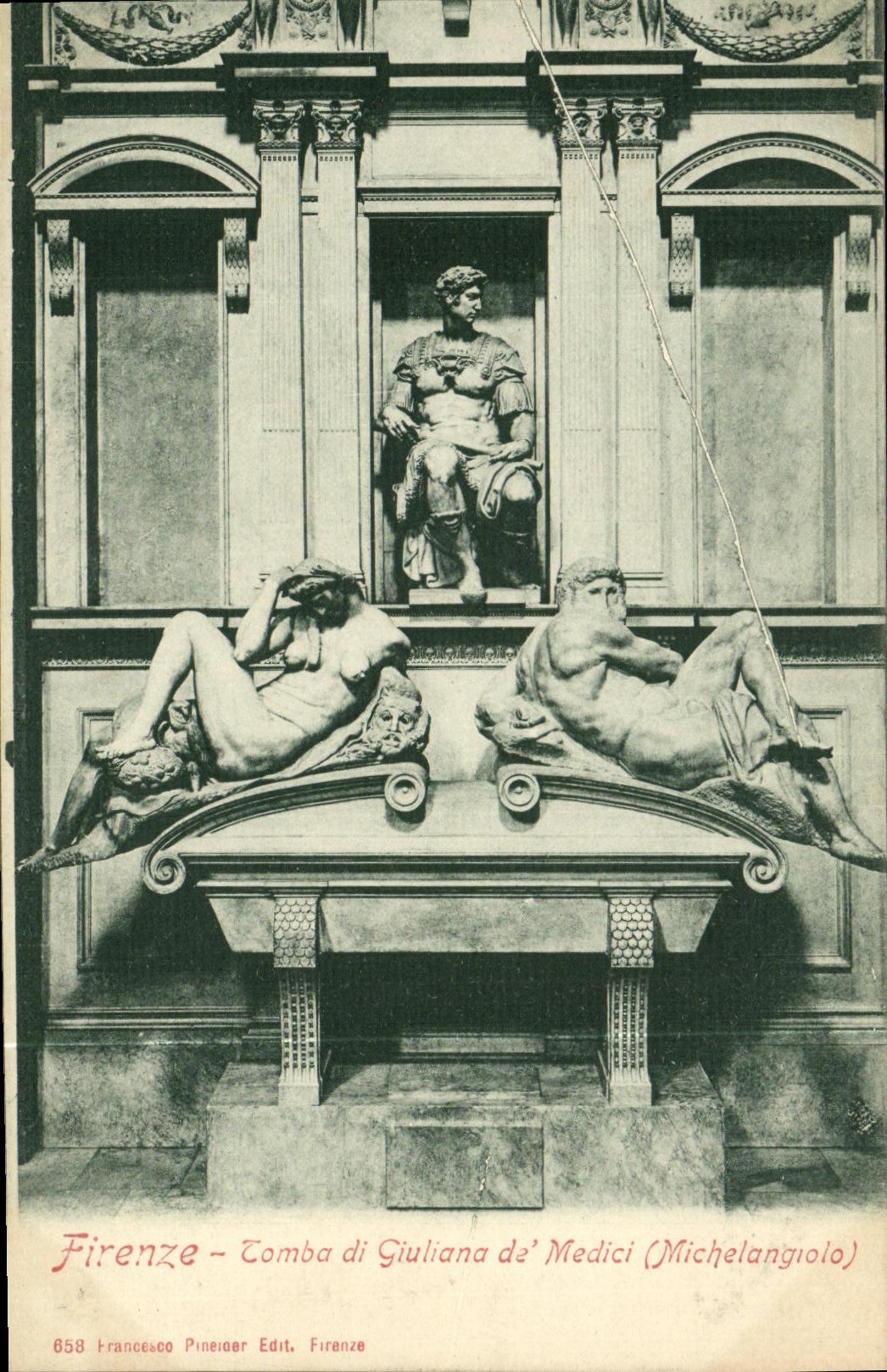 CPA Firenze Tomba di Giuliana de Medici Michelangiolo