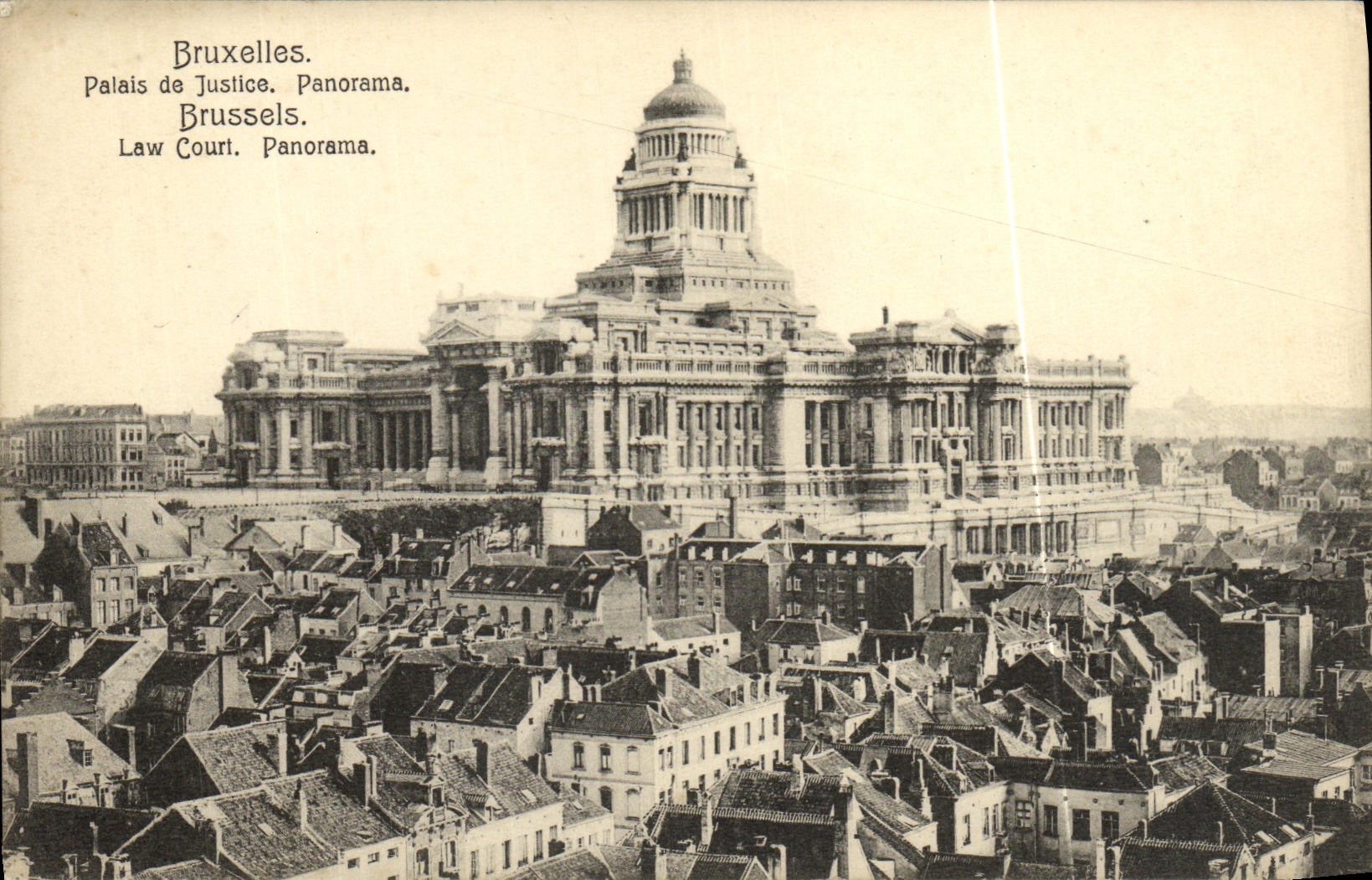 Panorama de las cortes de ley de Bruselas de la POSTAL de la VENDIMIA