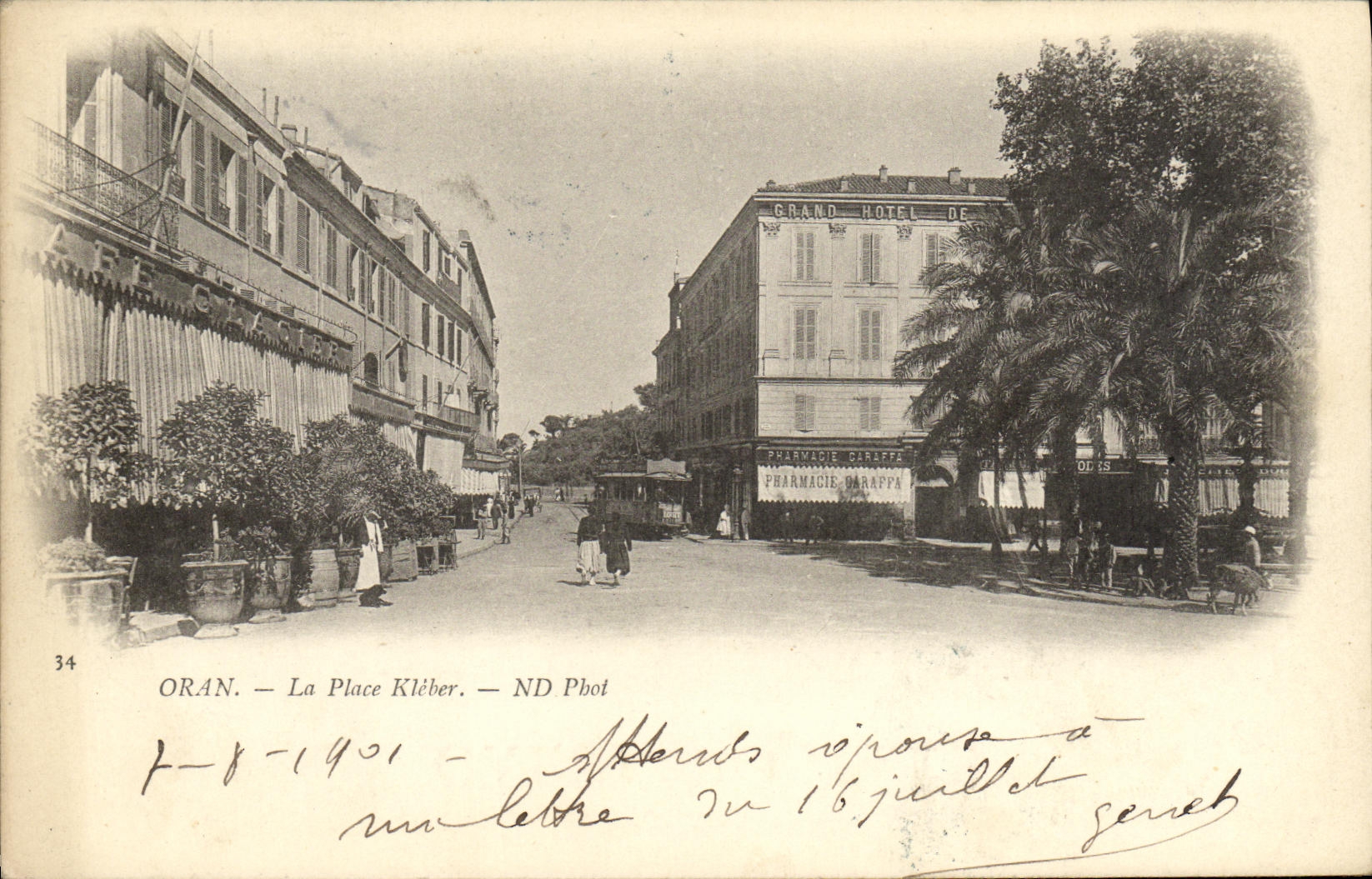 POSTAL Oran de la VENDIMIA el lugar de Kleber