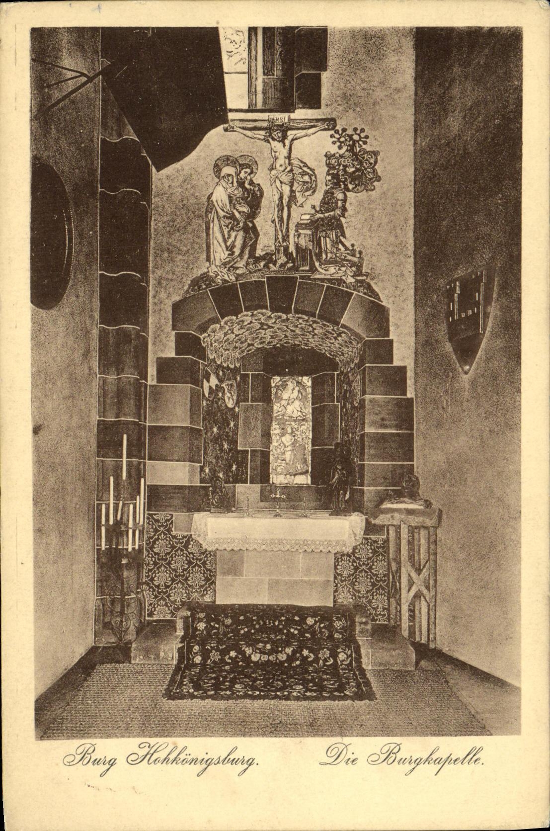 VINTAGE POSTCARD Burg Hokkonisgburg Die Burgkapelle of Oudsis and Medersa