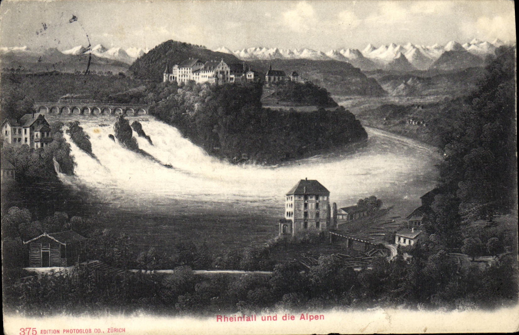 VINTAGE POSTCARD Rheimail Und Die Alpen