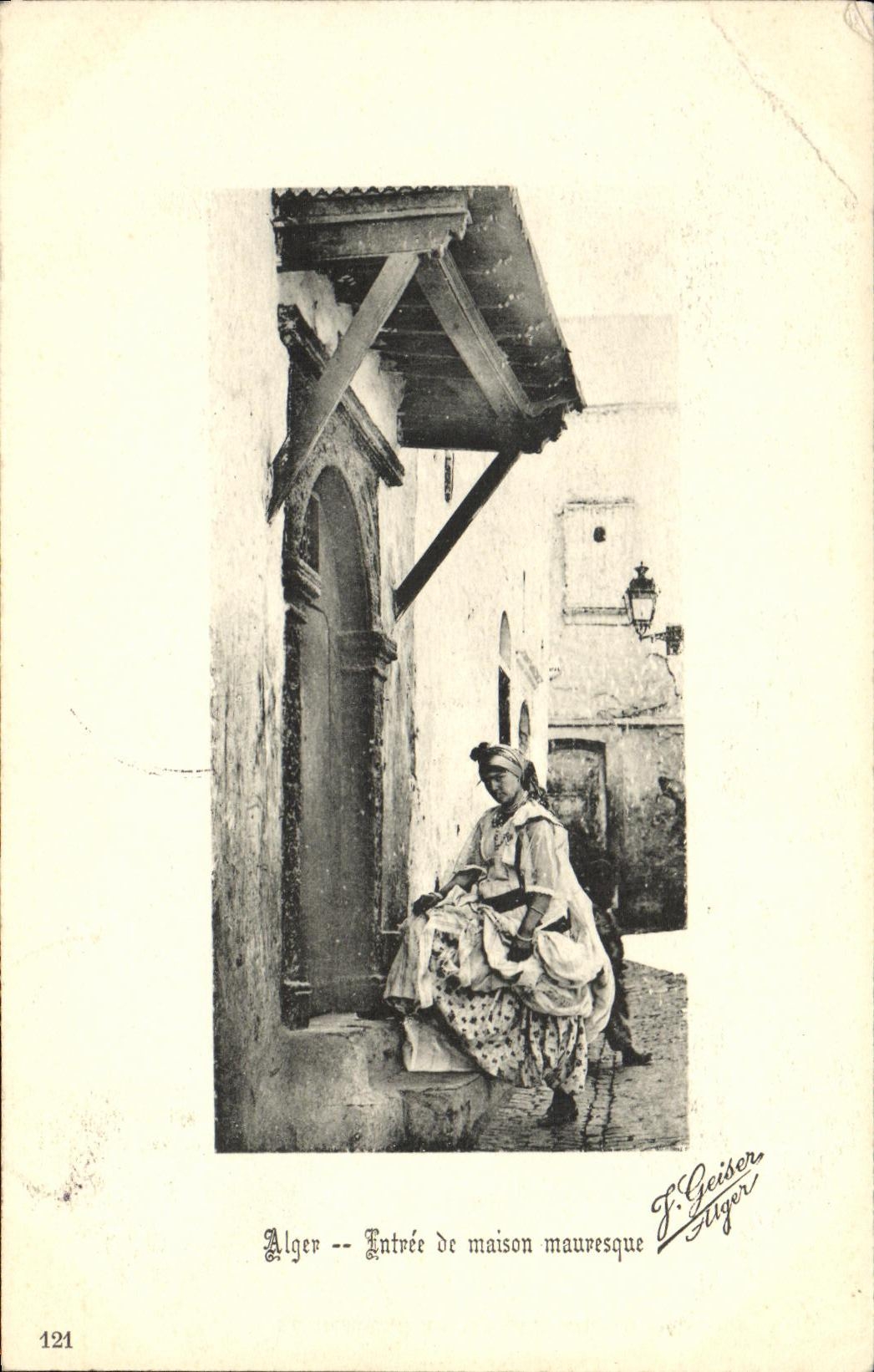 VENDIMIA Argel entrada POSTAL de casa Moorish