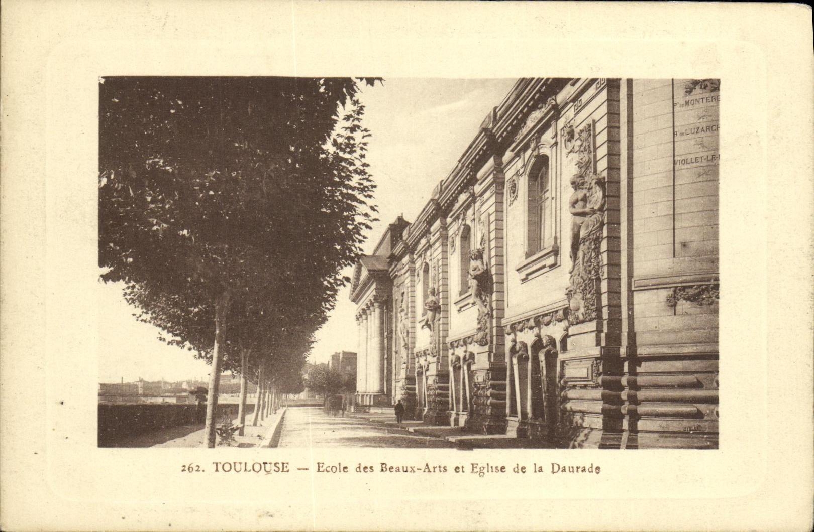 Escuela de Toulouse de la POSTAL de la VENDIMIA de artes hermosos e iglesia del pargo