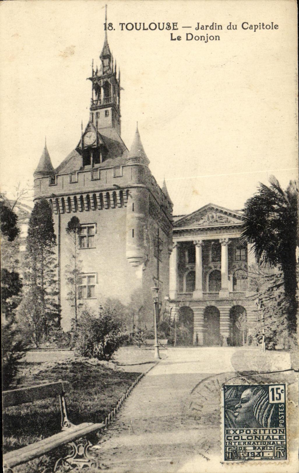 Jardin de Toulouse de la POSTAL de la VENDIMIA de Capitole la subsistencia