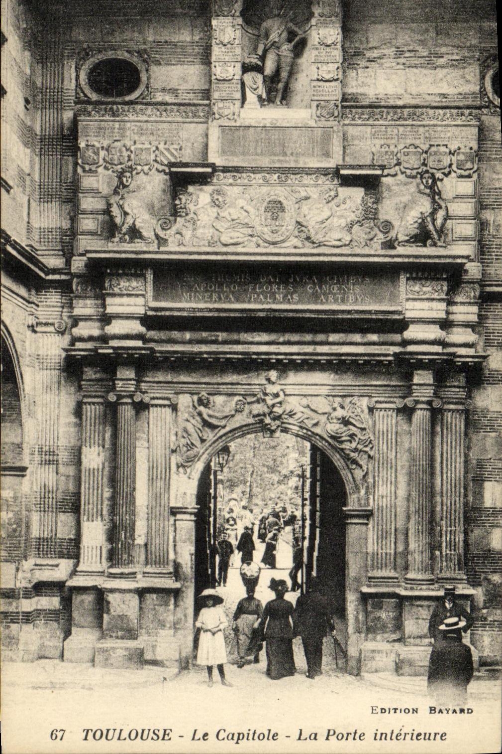 POSTAL Toulouse Capitole de la VENDIMIA la puerta interior