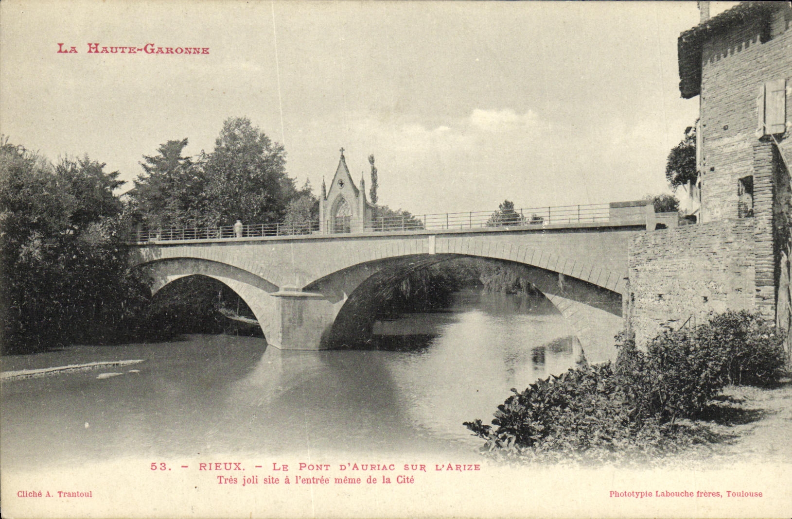 VINTAGE POSTCARD Rieux the Bridge D Auriac On L Arize