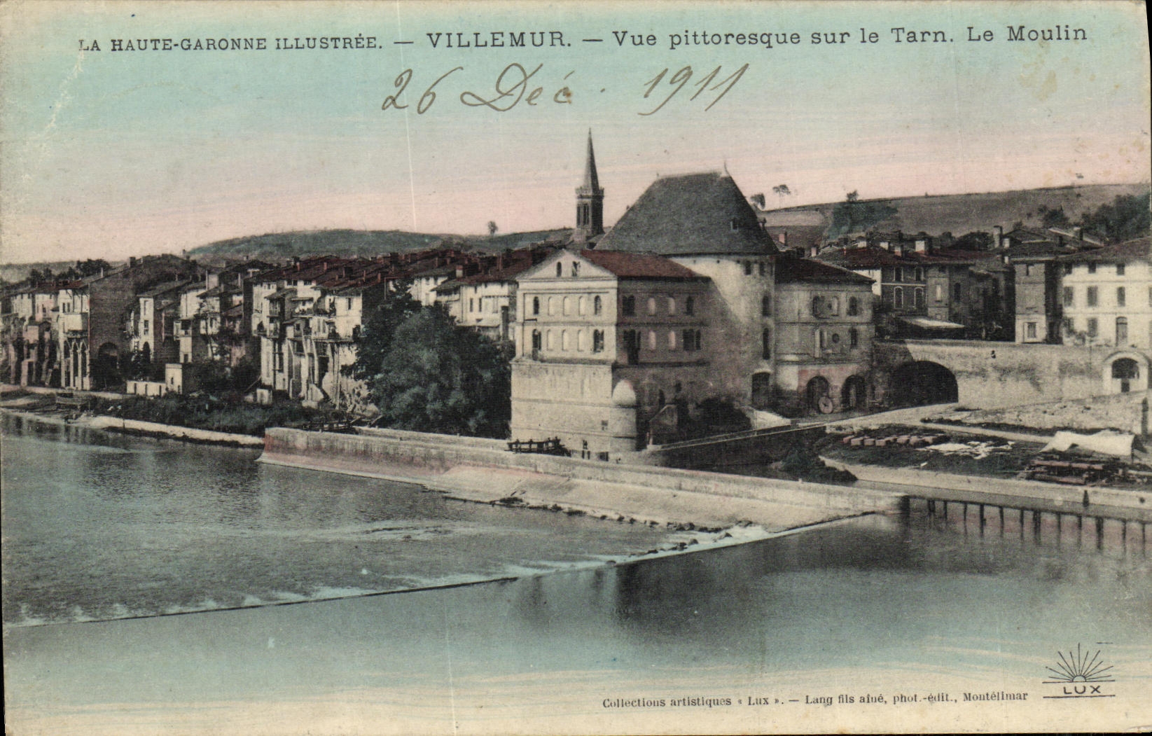 VINTAGE POSTCARD Villemur Seen Picturesque On the Tarn the Mill