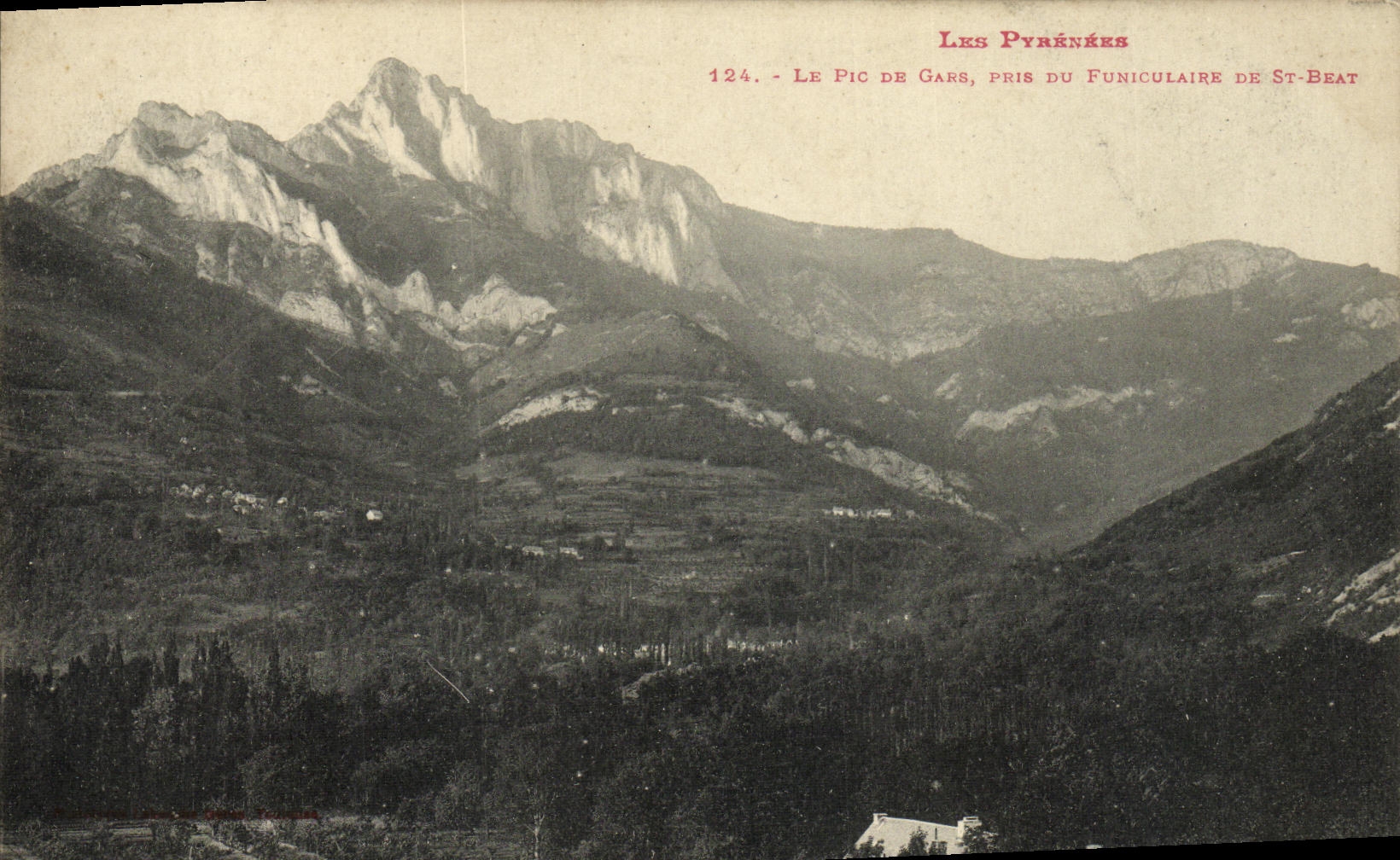 VINTAGE POSTCARD the peak of Guy taken of the funicular of Happy St