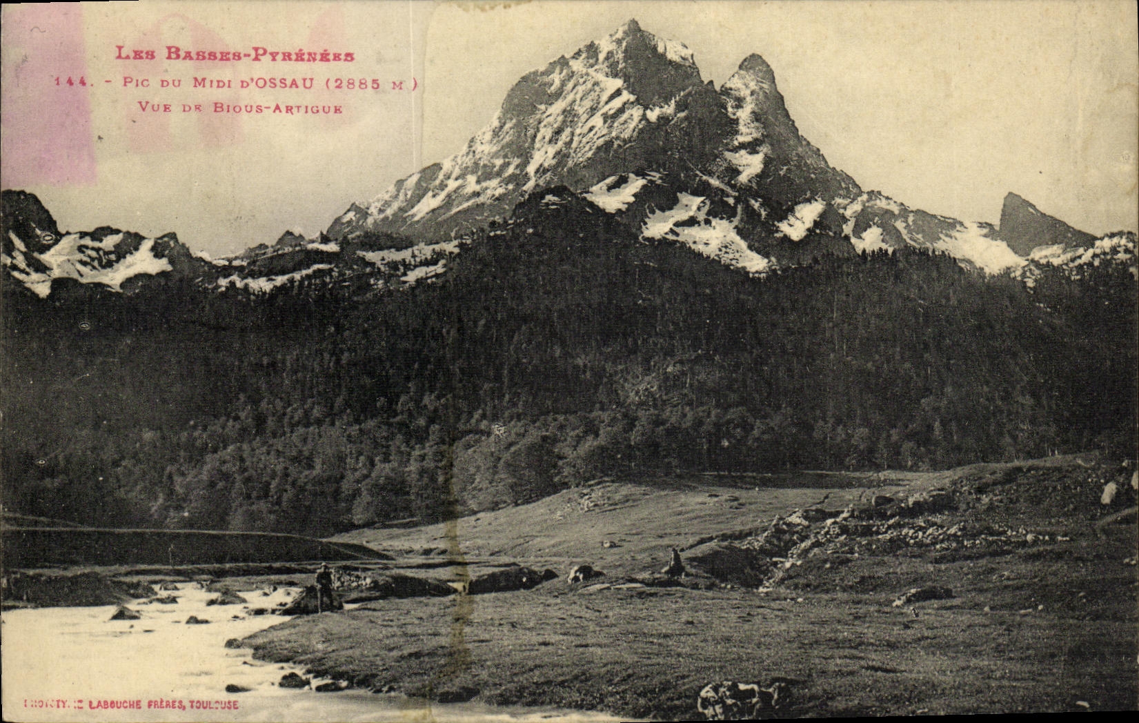 VINTAGE POSTCARD Peak Of the South D Ossau Seen of Bious Artigue