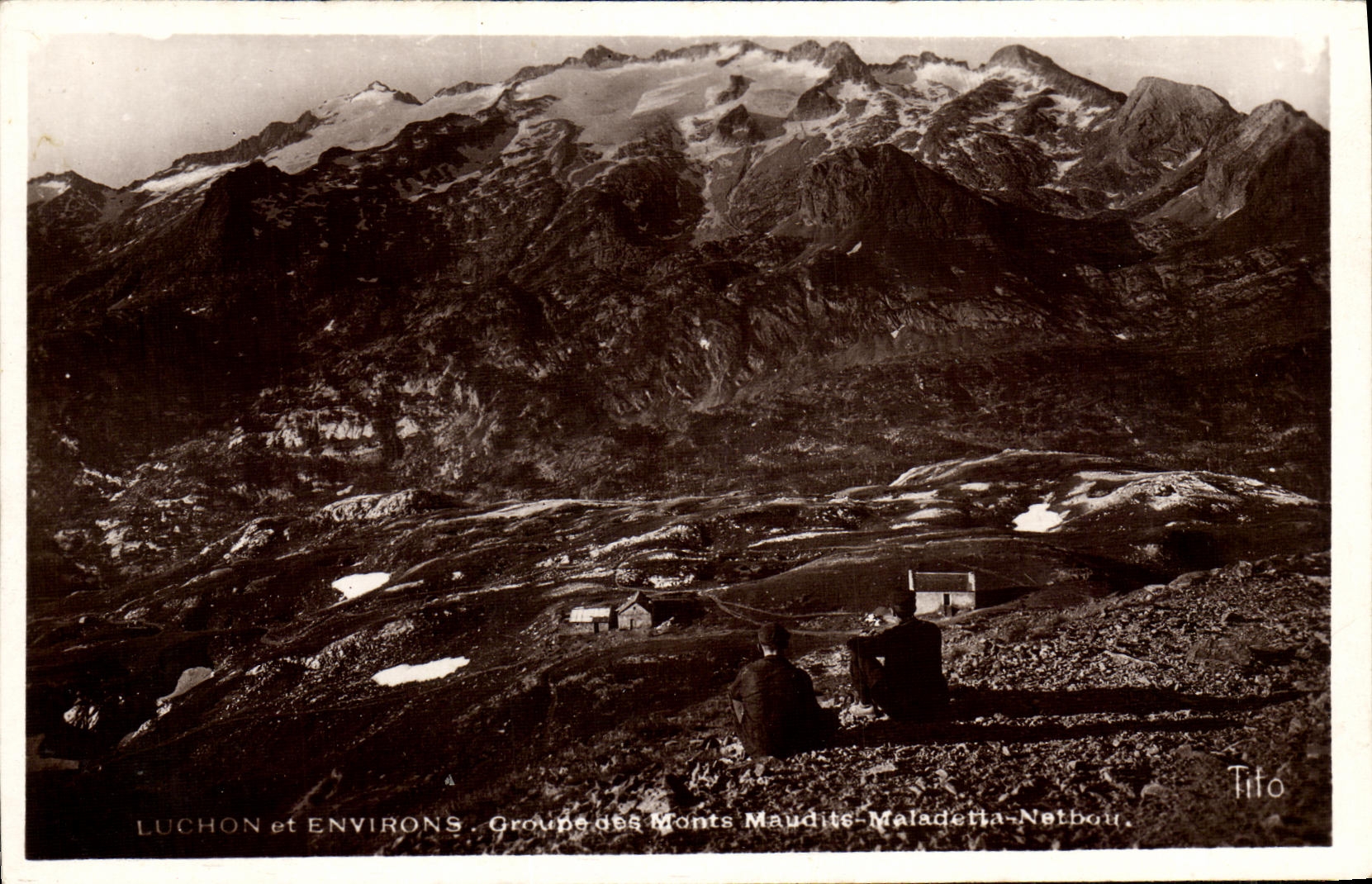 VINTAGE POSTCARD Luchon and Environs Group Cursed Mounts