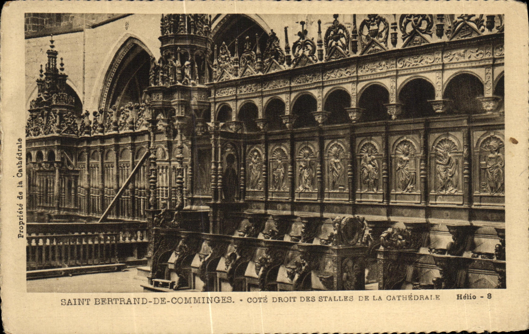 VINTAGE POSTCARD Holy Bertrand De Comminges Right sided Of the Stalls Of the Cathedral