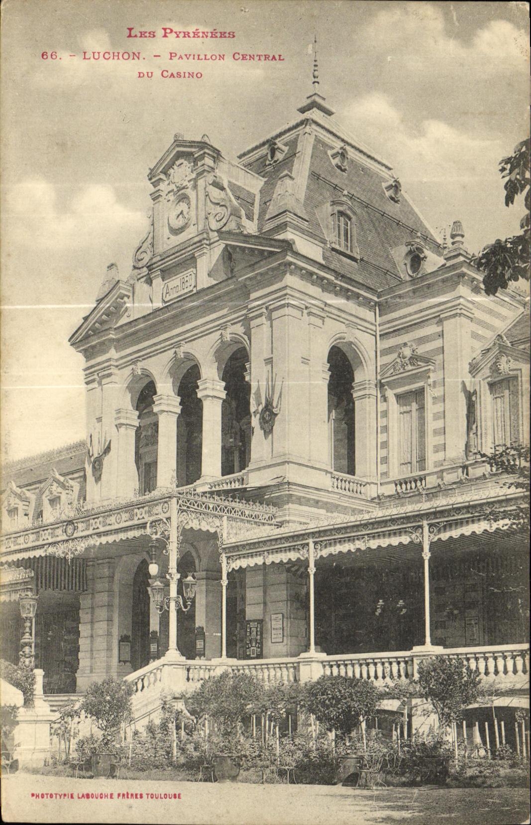 VINTAGE POSTCARD Luchon Central House Of the Casino
